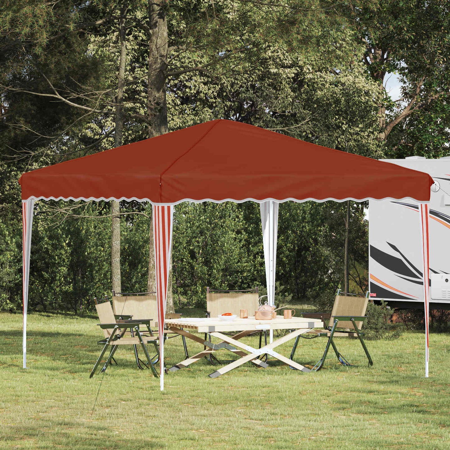 Pop-up Festtelt 288 x 288 x 245 cm Terrakotta Oxford stof