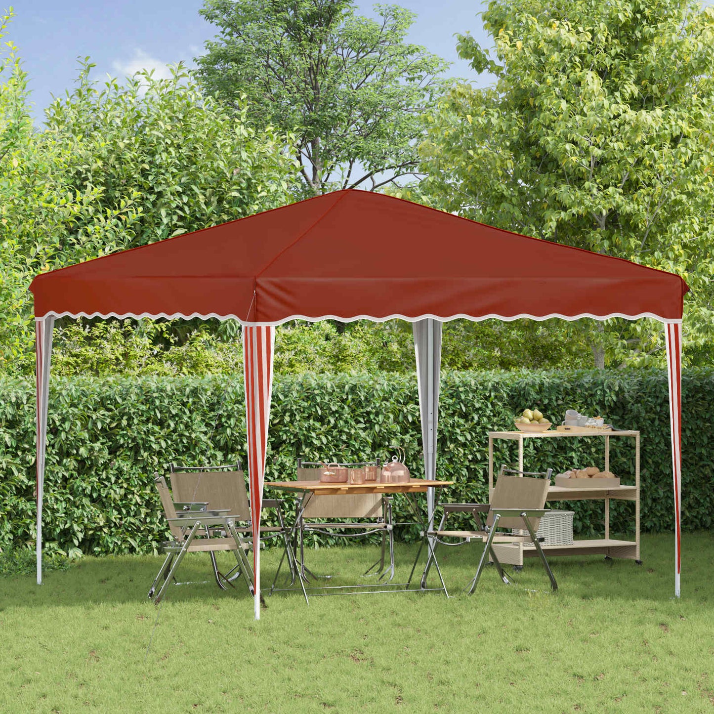 Pop-up Festtelt 288 x 288 x 245 cm Terrakotta Oxford stof
