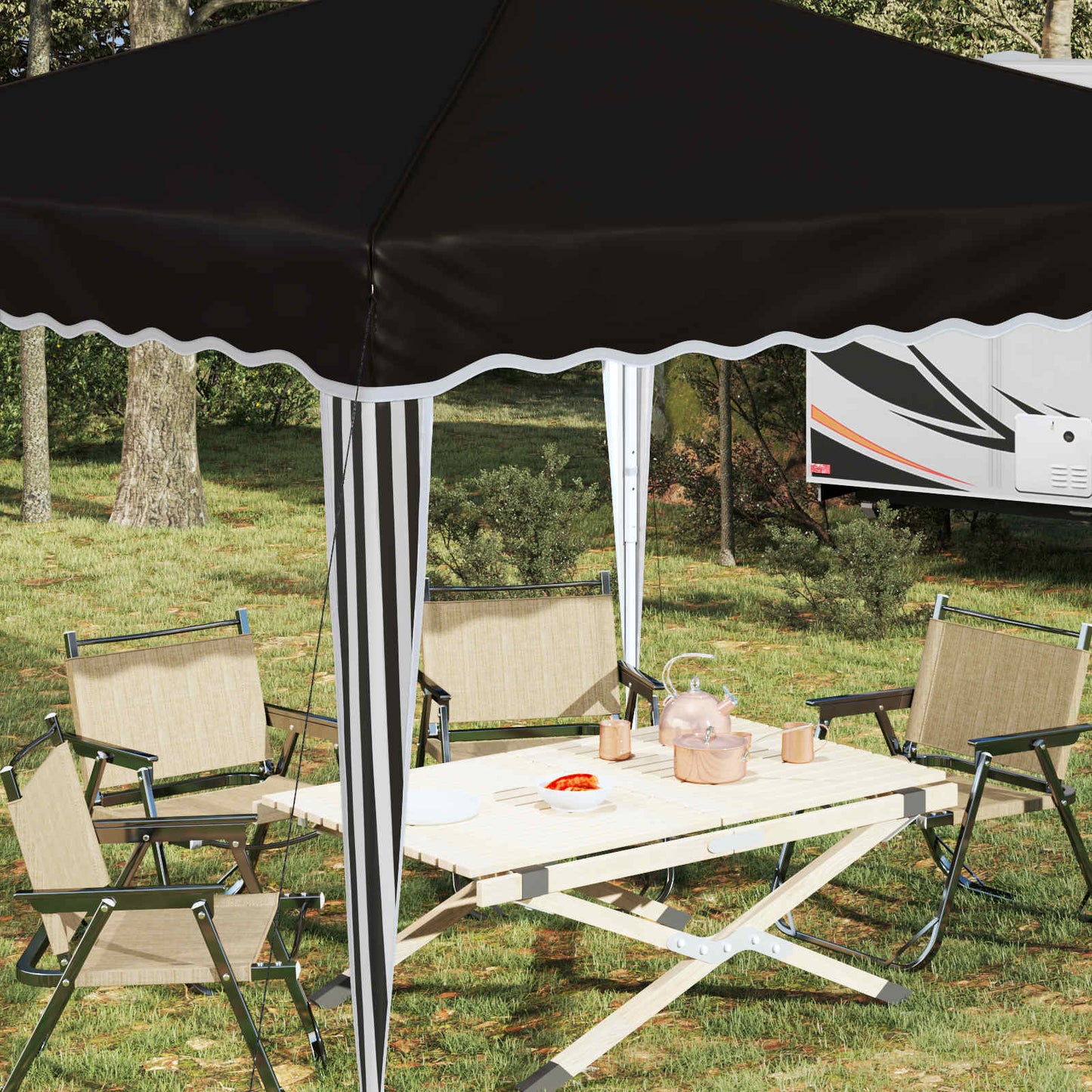 Pop-up Festtelt 288 x 288 x 245 cm Sort Oxford stof