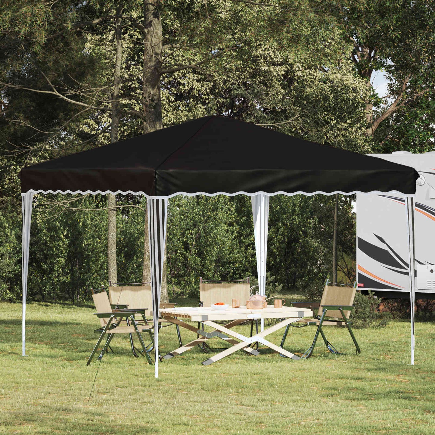 Pop-up Festtelt 288 x 288 x 245 cm Sort Oxford stof