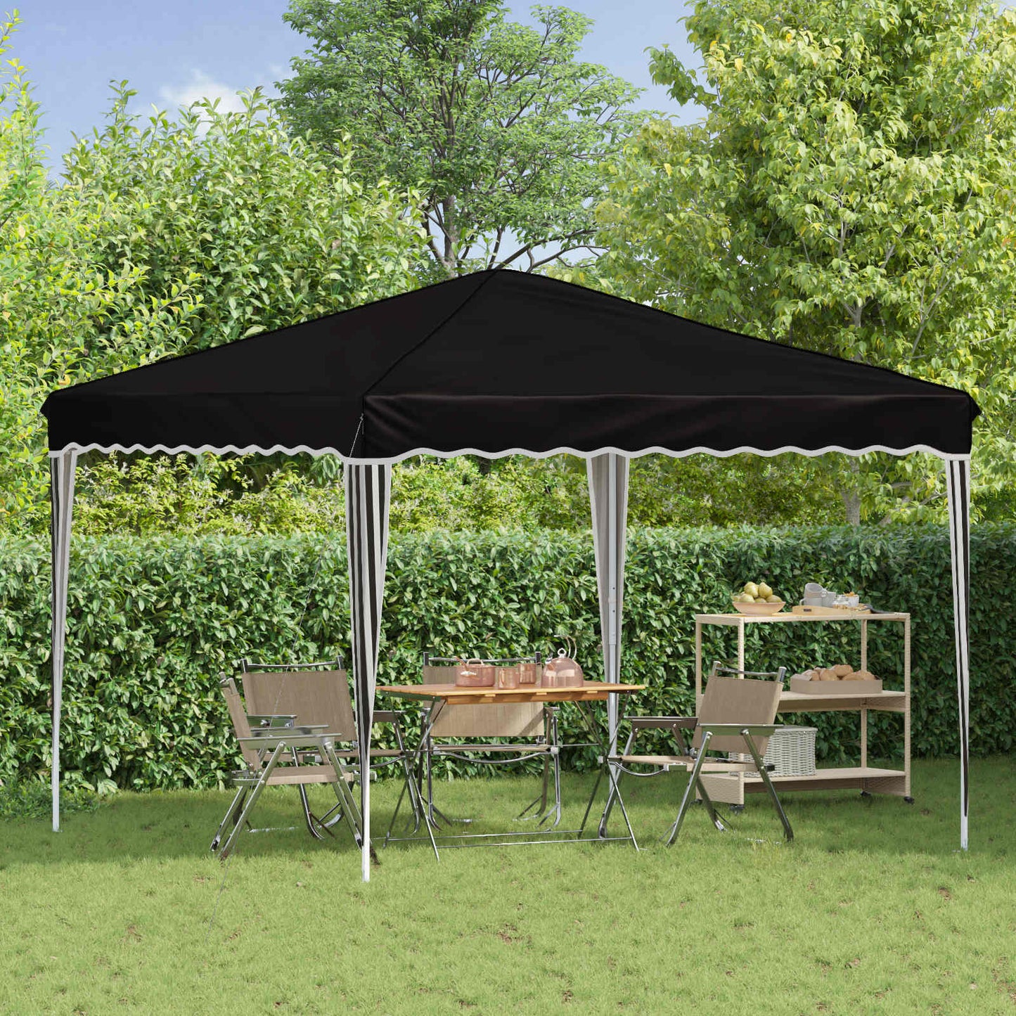 Pop-up Festtelt 288 x 288 x 245 cm Sort Oxford stof