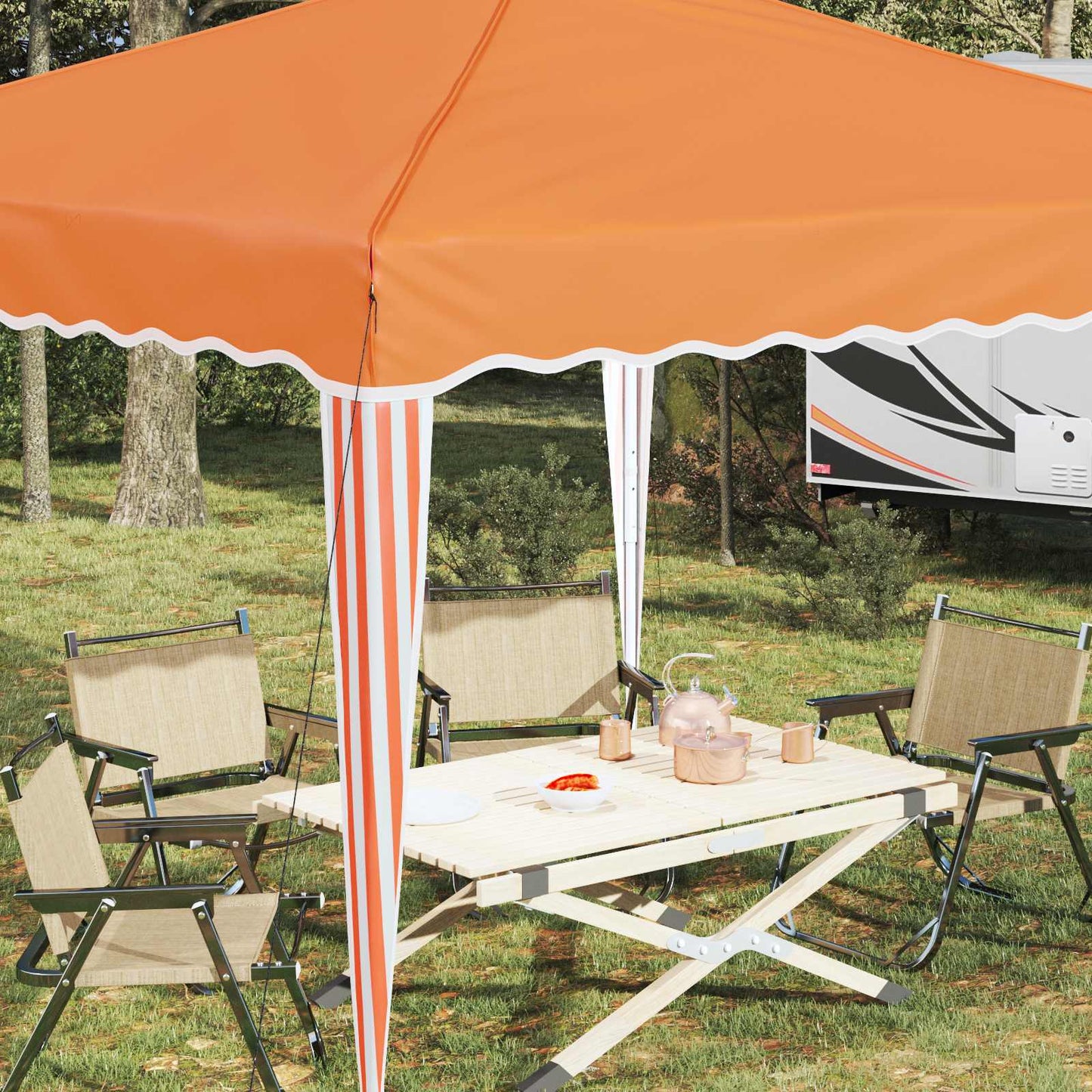 Pop-up Festtelt 288 x 288 x 245 cm Orange Oxford stof