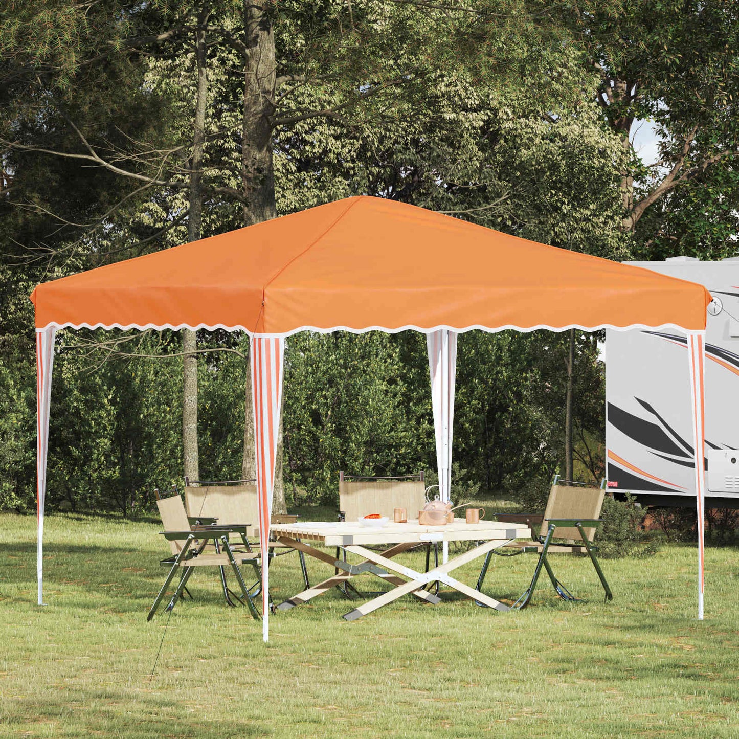 Pop-up Festtelt 288 x 288 x 245 cm Orange Oxford stof