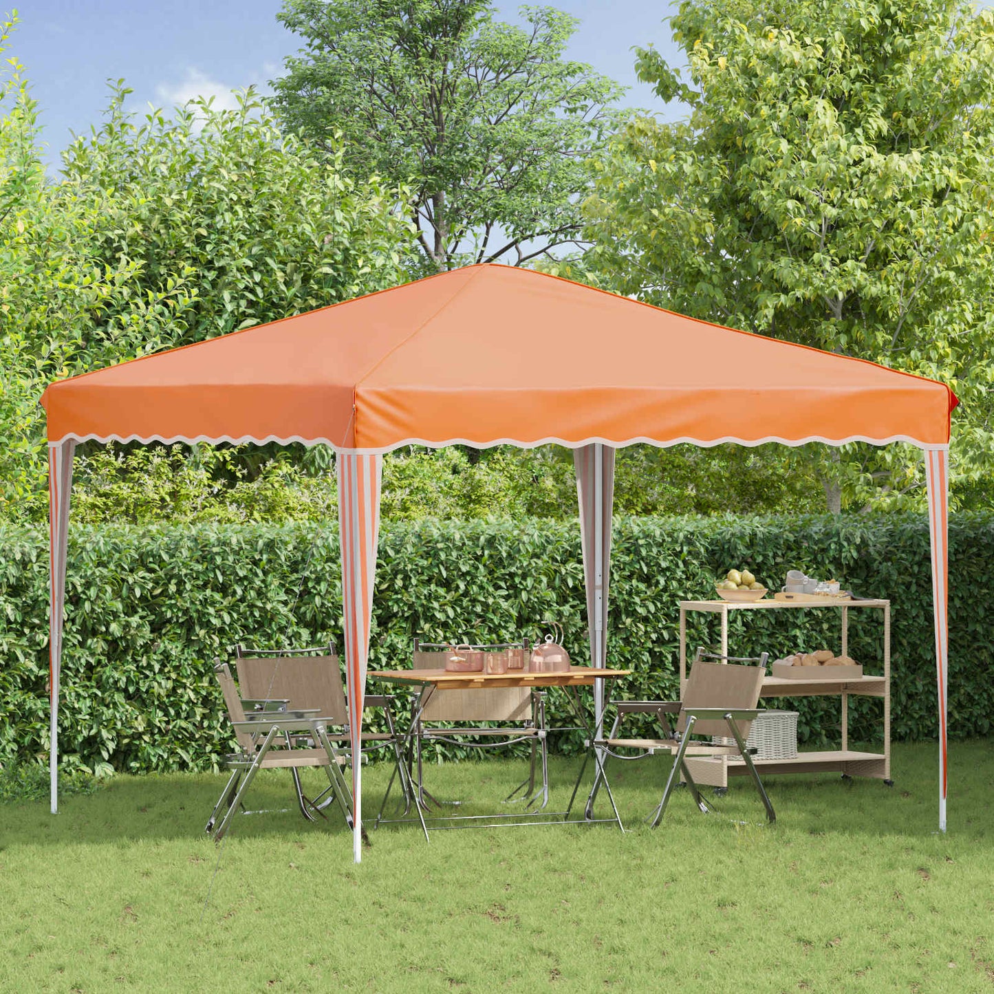 Pop-up Festtelt 288 x 288 x 245 cm Orange Oxford stof