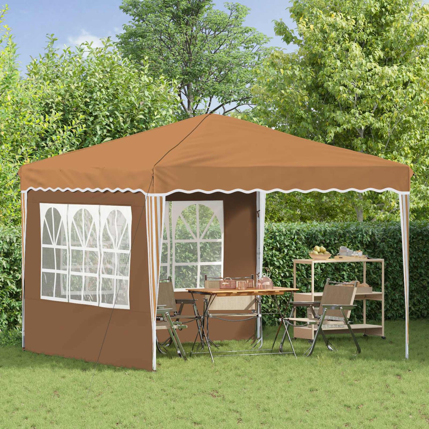 Pop-up Festtelt 288 x 288 x 245 cm Beige Oxford stof