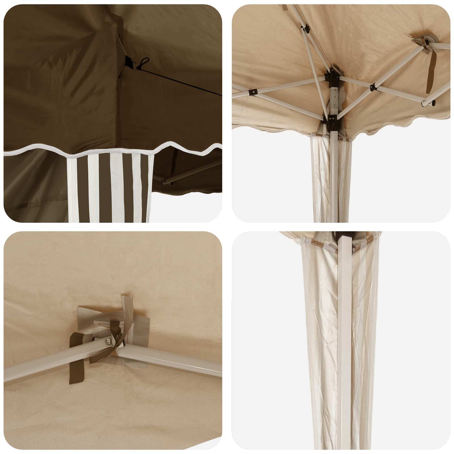 Pop-up Festtelt 288 x 288 x 245 cm Gråbrun Oxford stof