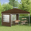 Pop-up Festtelt 288 x 288 x 245 cm Gråbrun Oxford stof