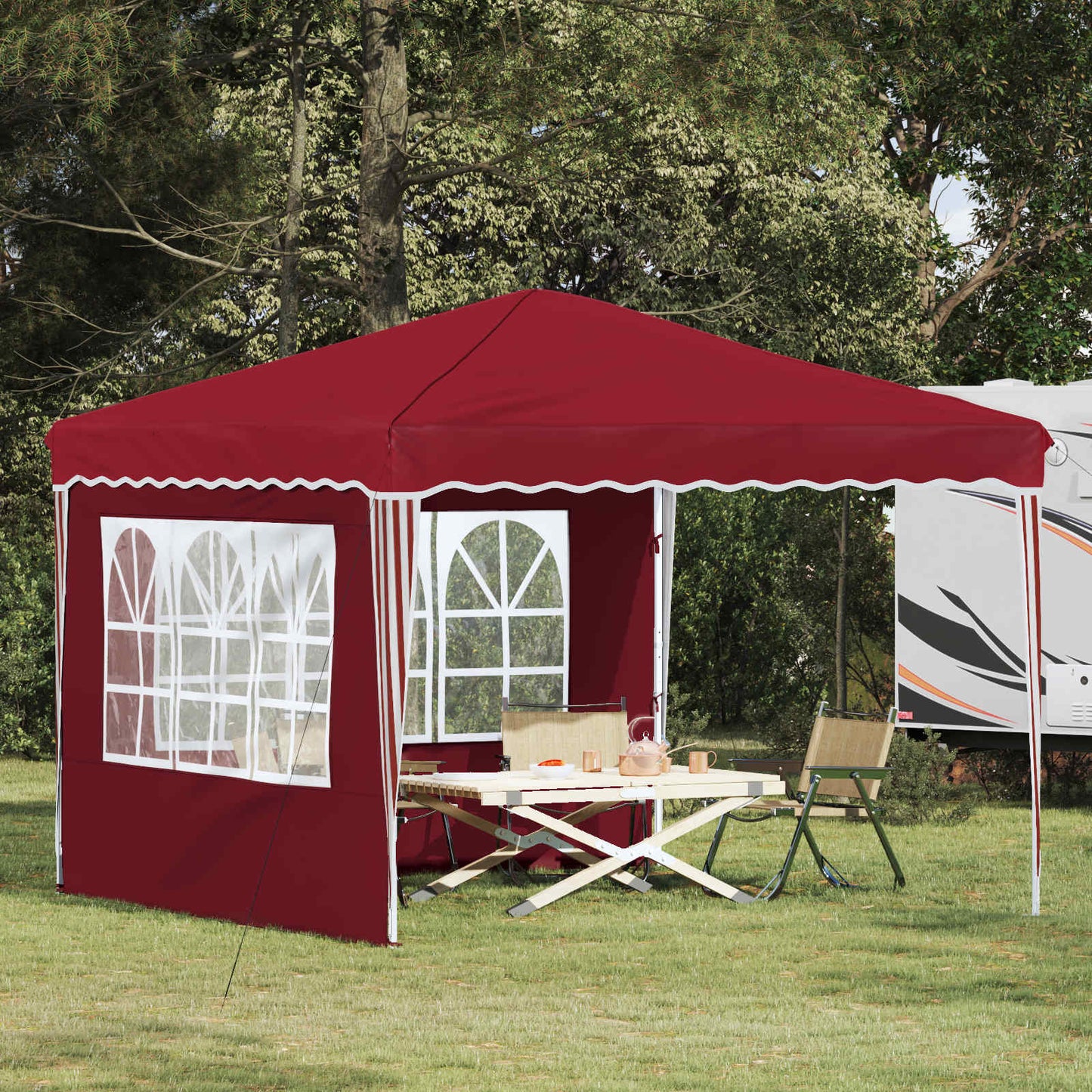 Pop-up Festtelt 288 x 288 x 245 cm Bordeaux Oxford stof
