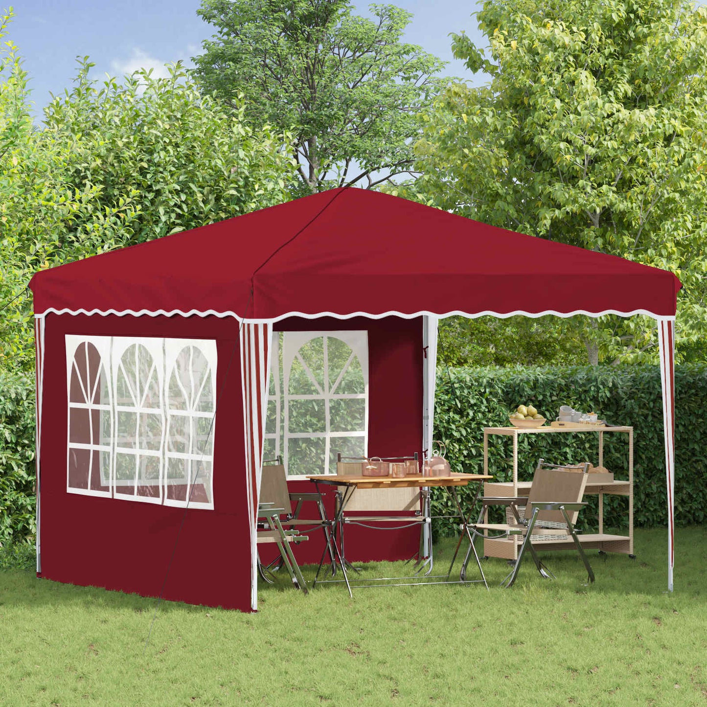 Pop-up Festtelt 288 x 288 x 245 cm Bordeaux Oxford stof