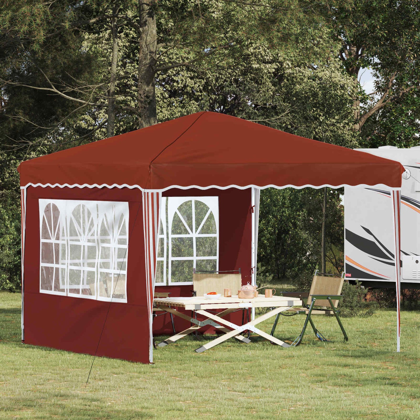 Pop-up Festtelt 288 x 288 x 245 cm Terrakotta Oxford stof