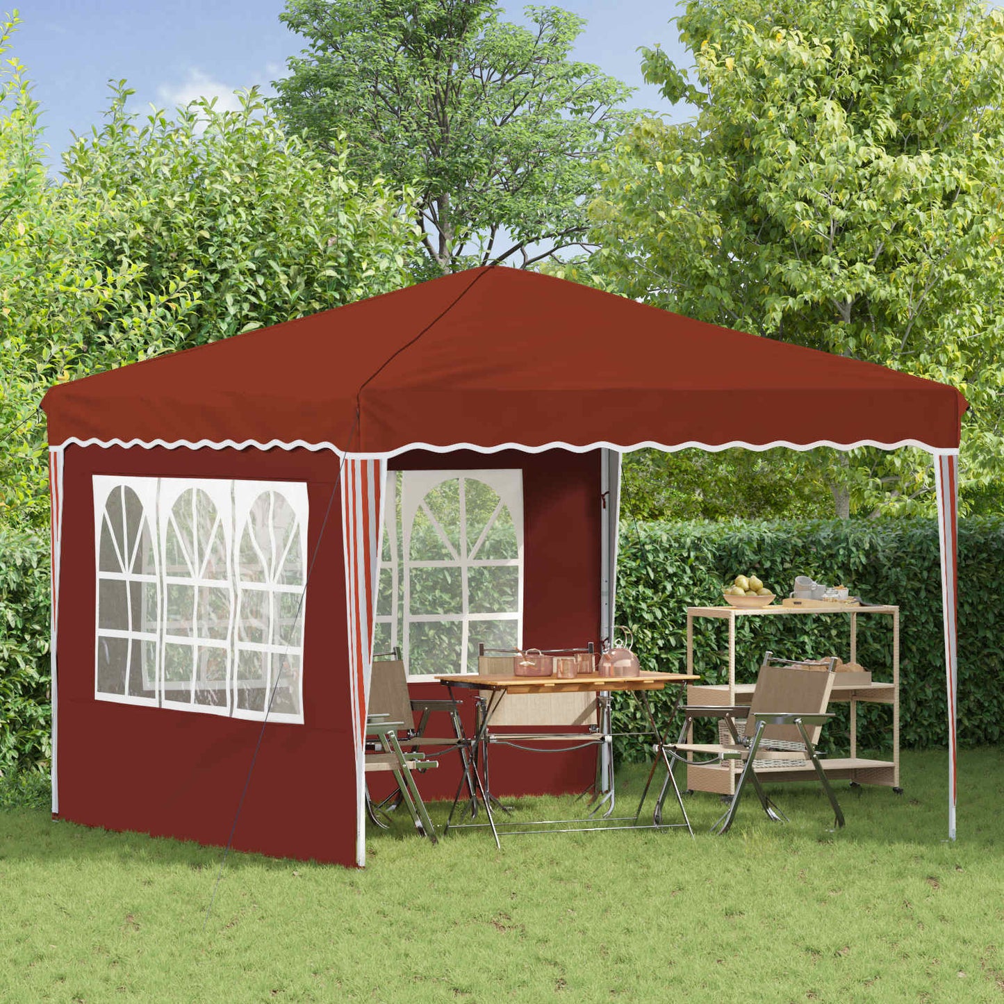Pop-up Festtelt 288 x 288 x 245 cm Terrakotta Oxford stof