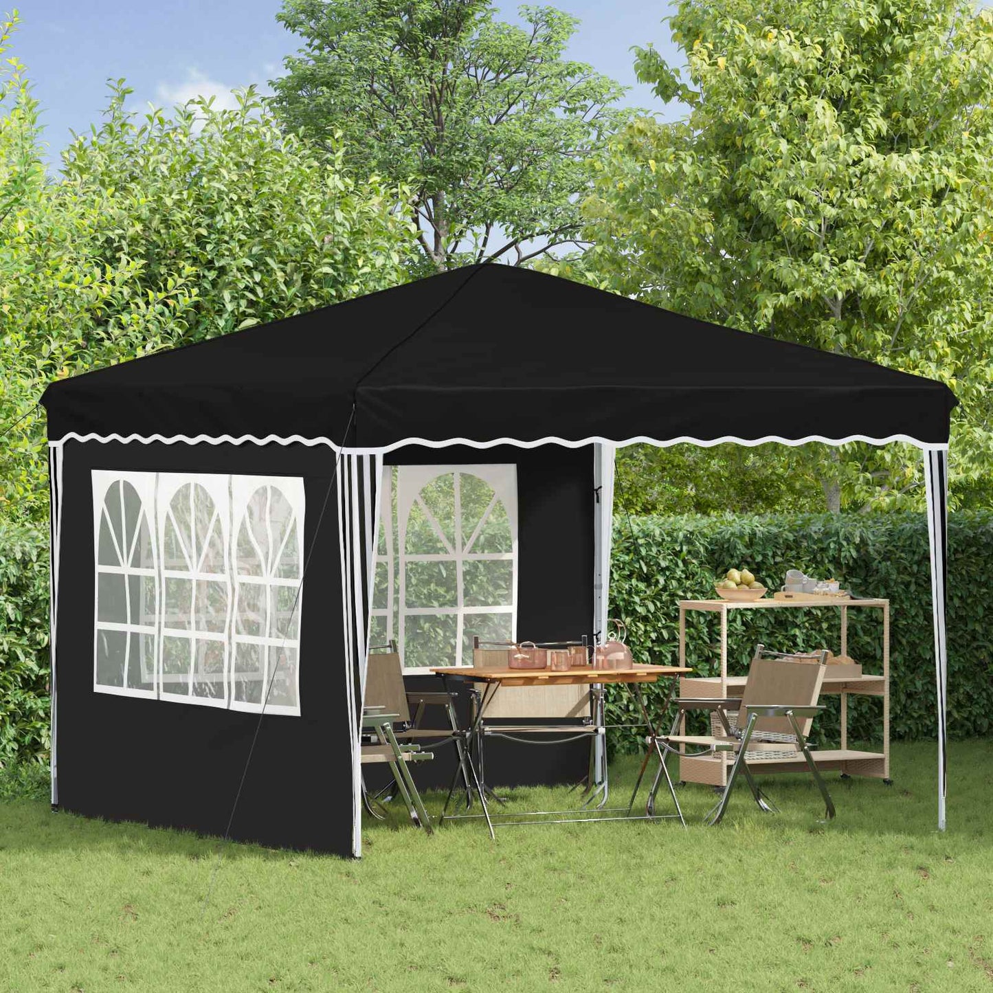 Pop-up Festtelt 288 x 288 x 245 cm Sort Oxford stof