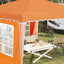Pop-up Festtelt 288 x 288 x 245 cm Orange Oxford stof