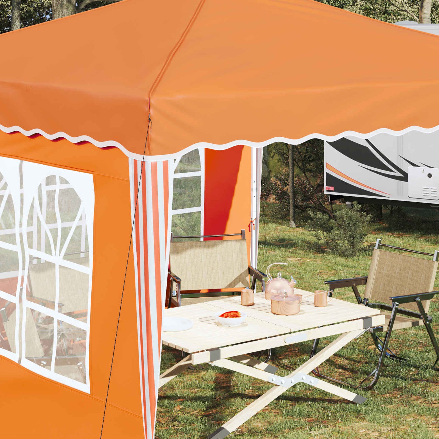 Pop-up Festtelt 288 x 288 x 245 cm Orange Oxford stof