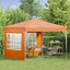 Pop-up Festtelt 288 x 288 x 245 cm Orange Oxford stof