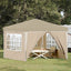 Pop-up Festtelt 288 x 288 x 245 cm Cremefarvet Oxford stof