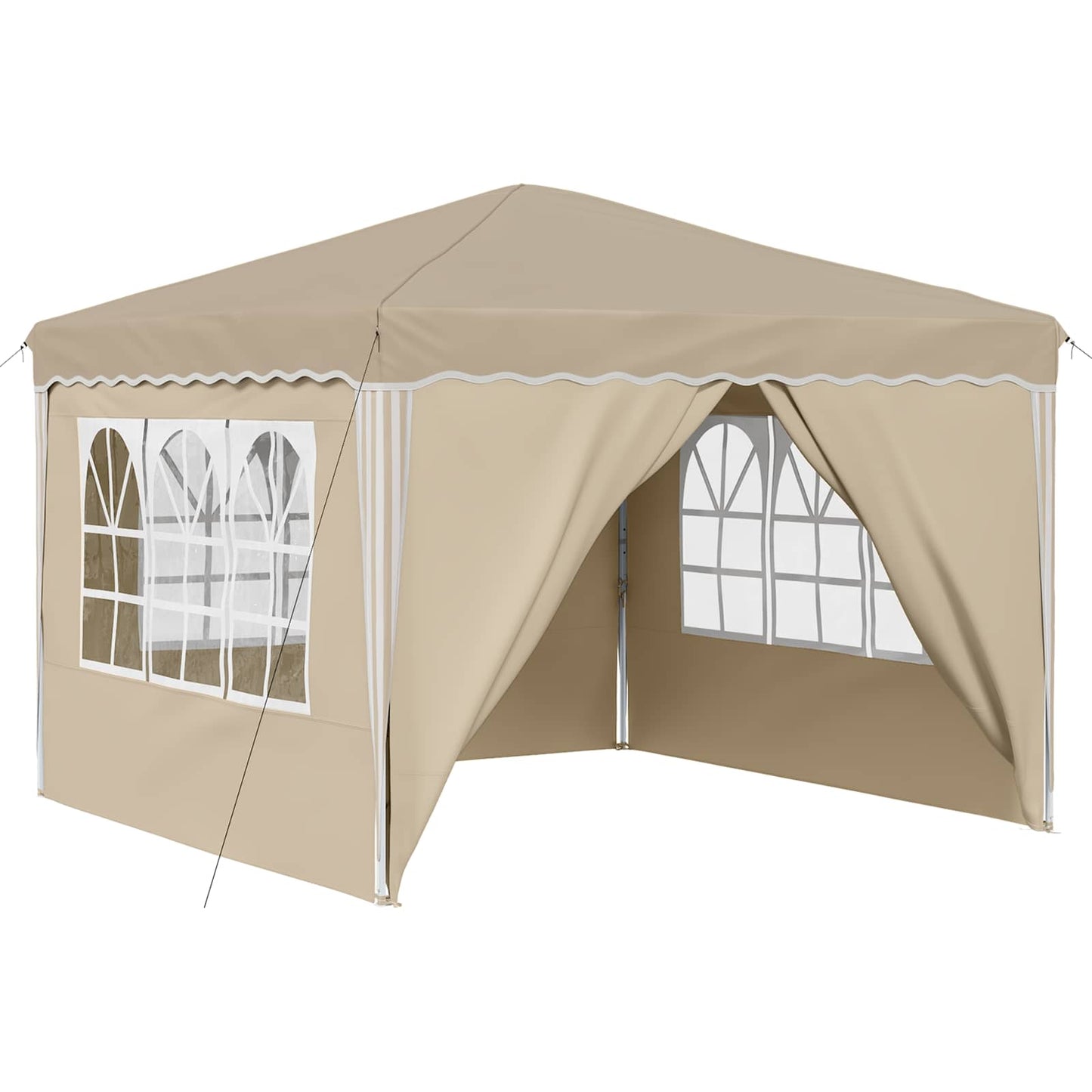 Pop-up Festtelt 288 x 288 x 245 cm Cremefarvet Oxford stof