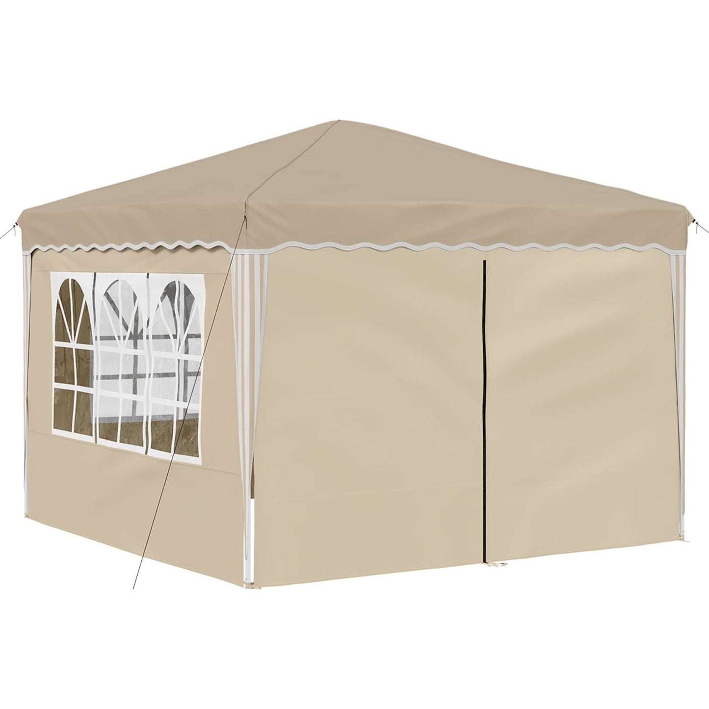 Pop-up Festtelt 288 x 288 x 245 cm Cremefarvet Oxford stof