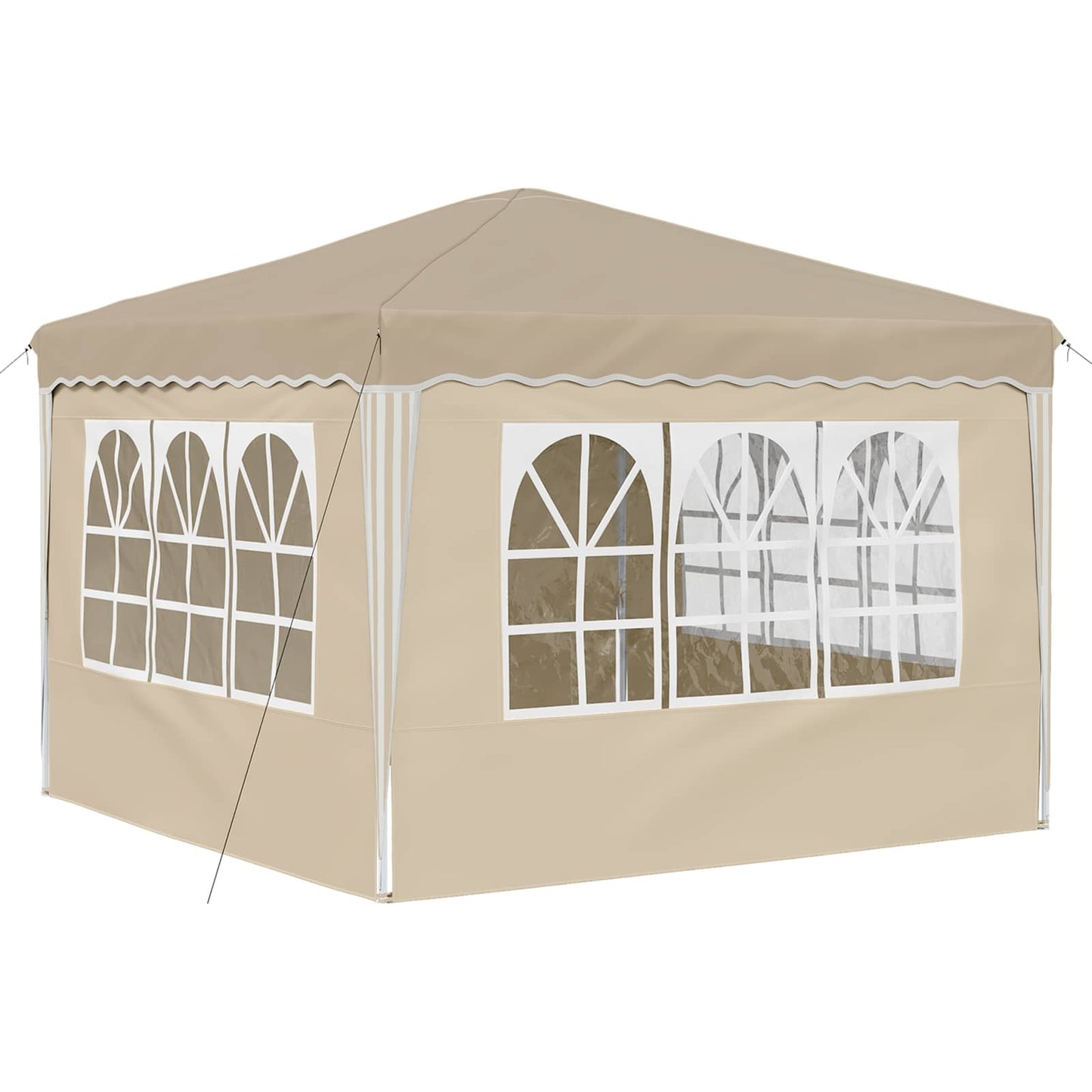 Pop-up Festtelt 288 x 288 x 245 cm Cremefarvet Oxford stof