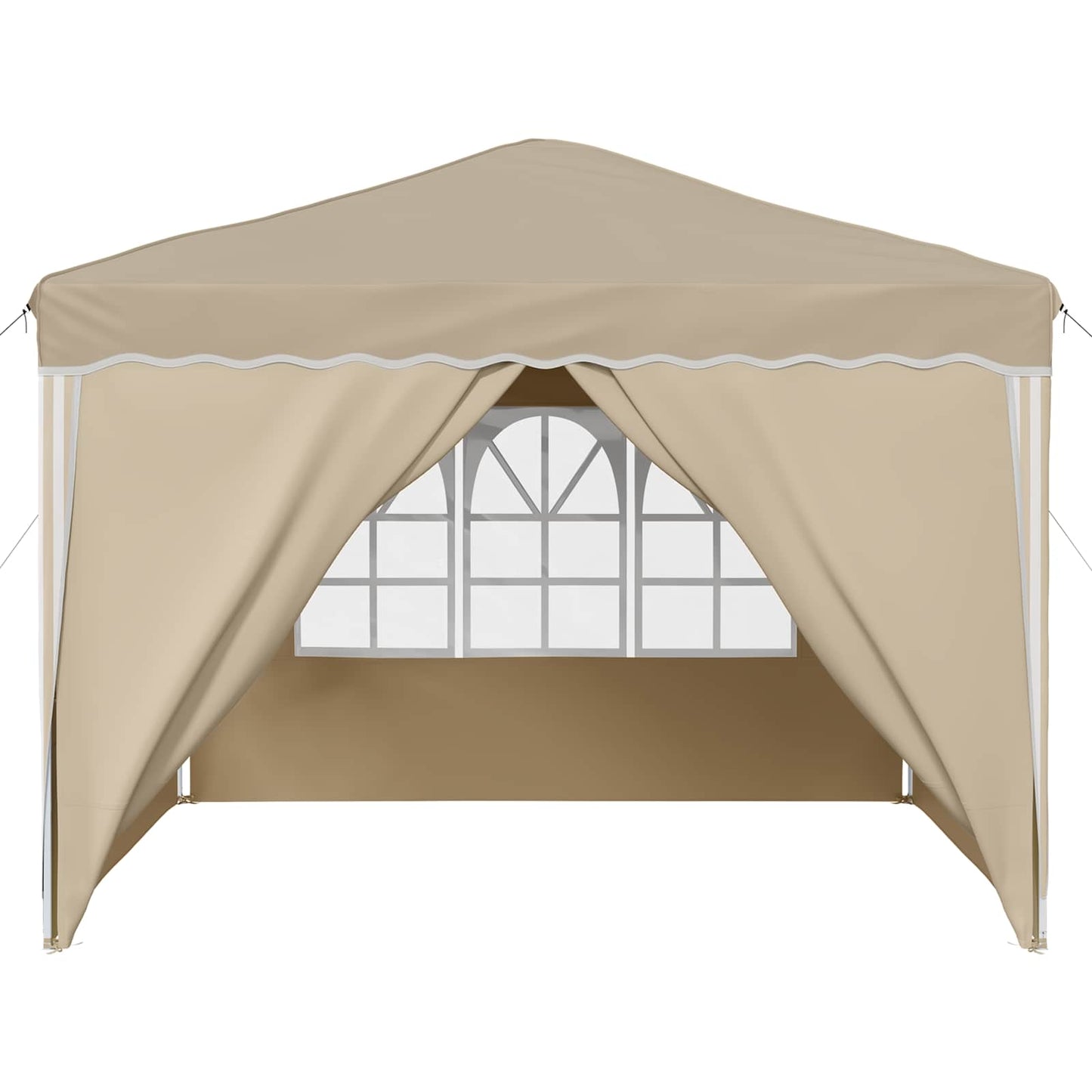 Pop-up Festtelt 288 x 288 x 245 cm Cremefarvet Oxford stof