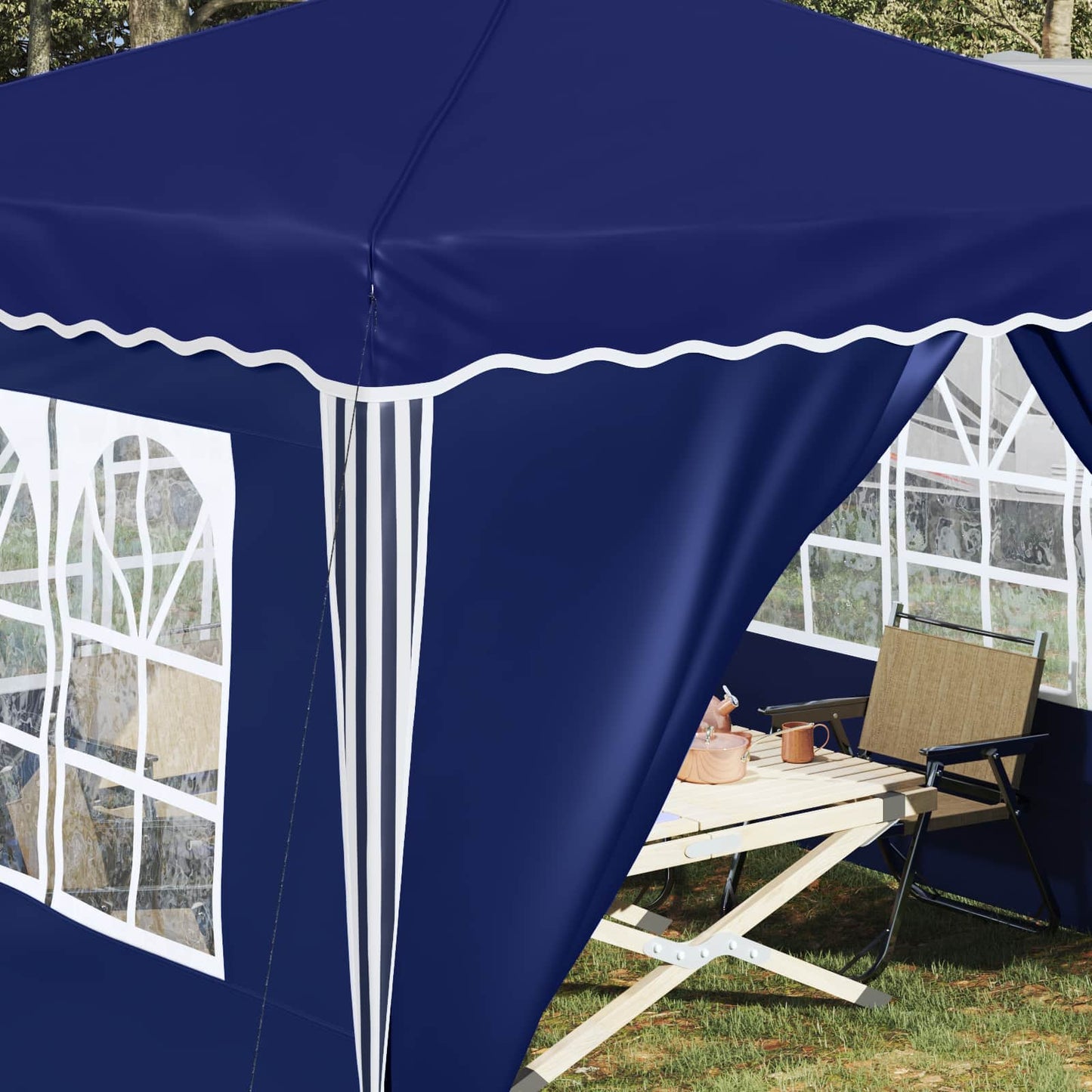 Pop-up Festtelt 288 x 288 x 245 cm Blå Oxford stof