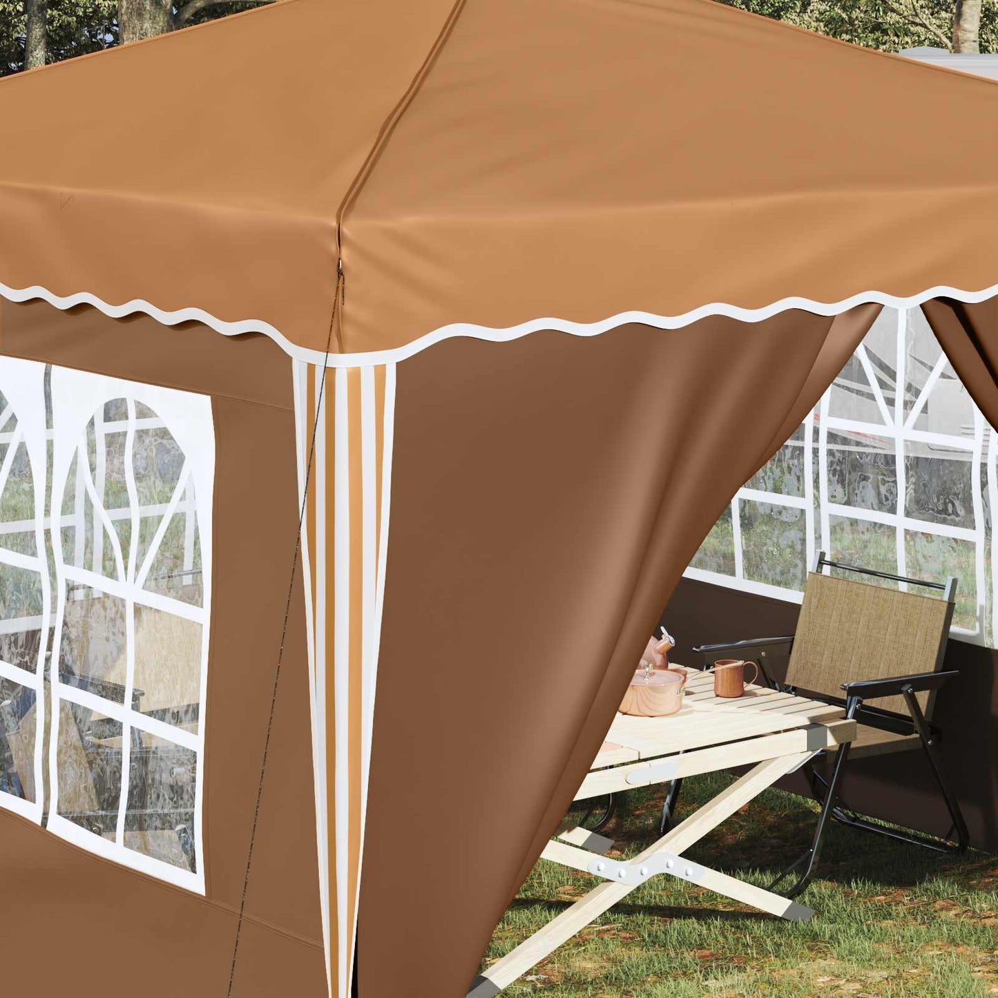 Pop-up Festtelt 288 x 288 x 245 cm Beige Oxford stof