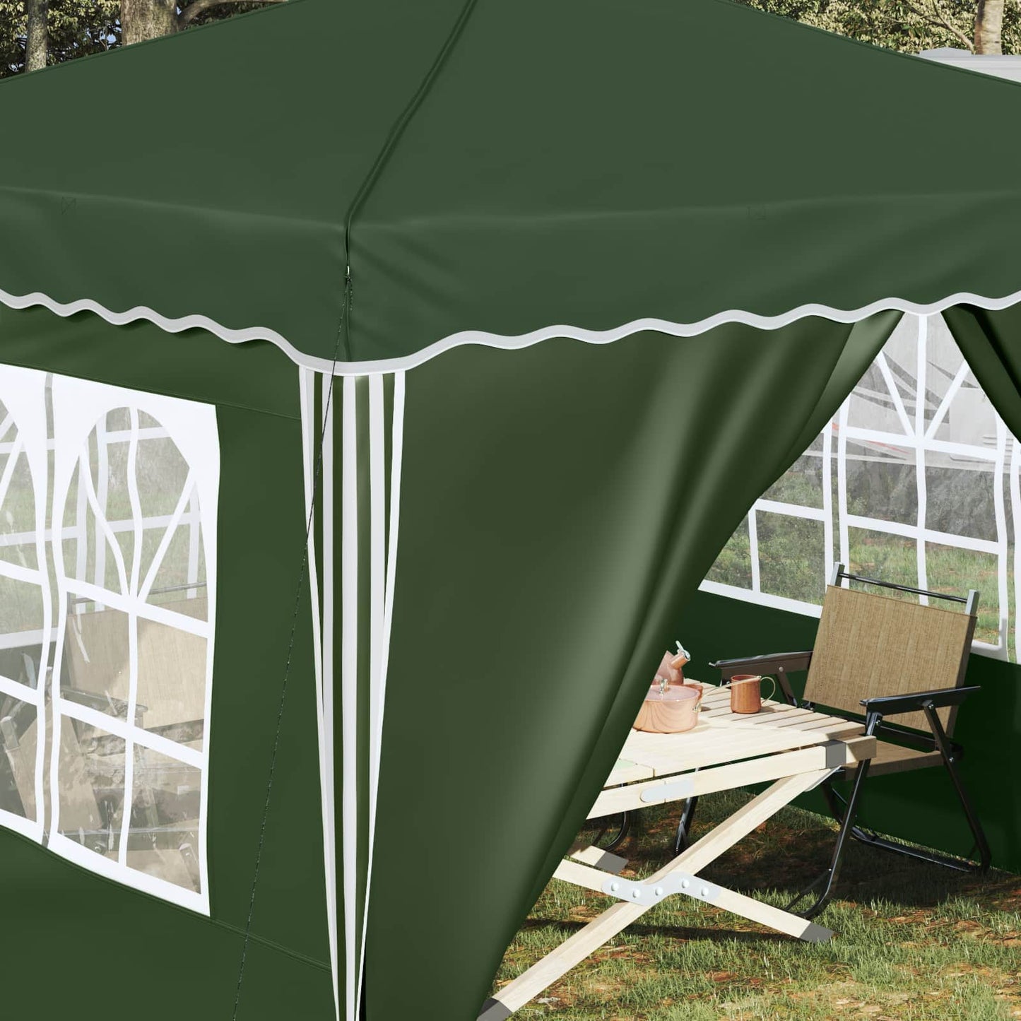 Pop-up Festtelt 288 x 288 x 245 cm Grøn Oxford stof