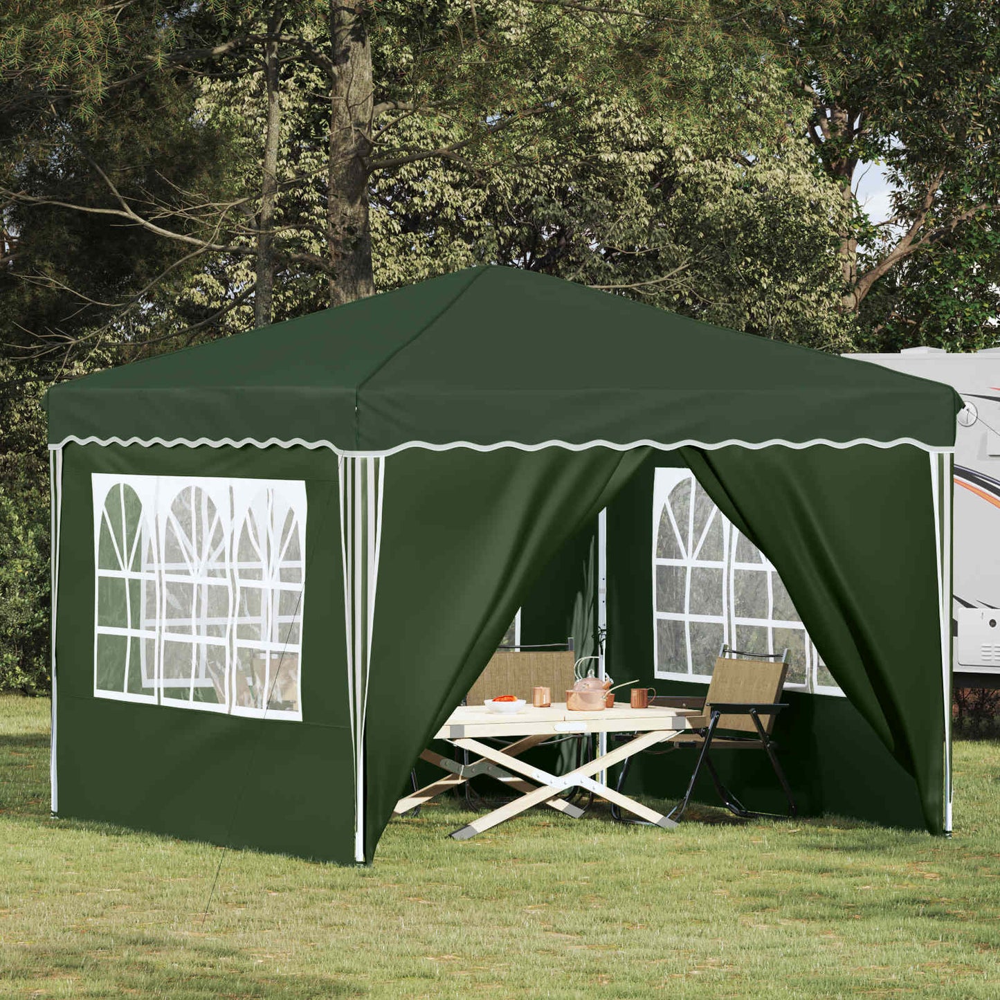 Pop-up Festtelt 288 x 288 x 245 cm Grøn Oxford stof