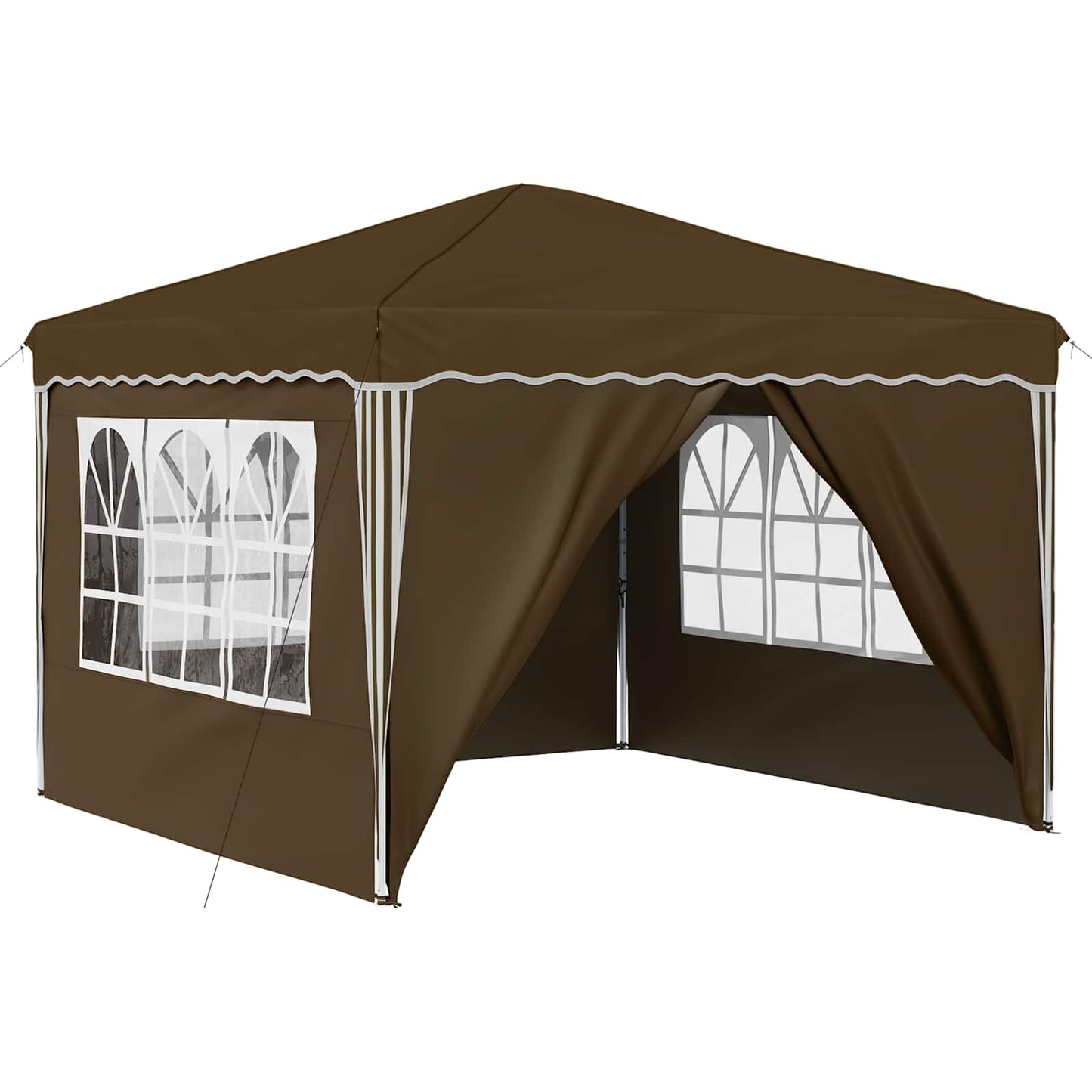 Pop-up Festtelt 288 x 288 x 245 cm Gråbrun Oxford stof