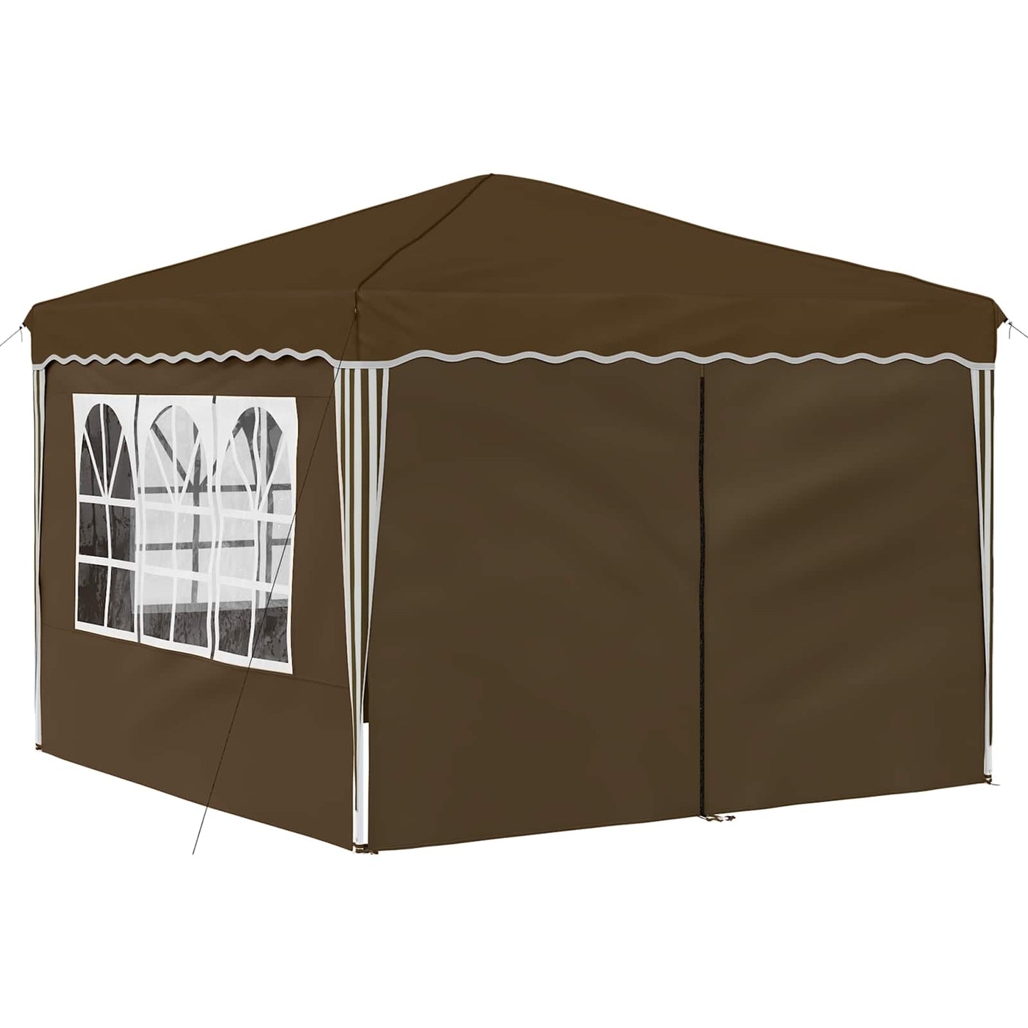 Pop-up Festtelt 288 x 288 x 245 cm Gråbrun Oxford stof