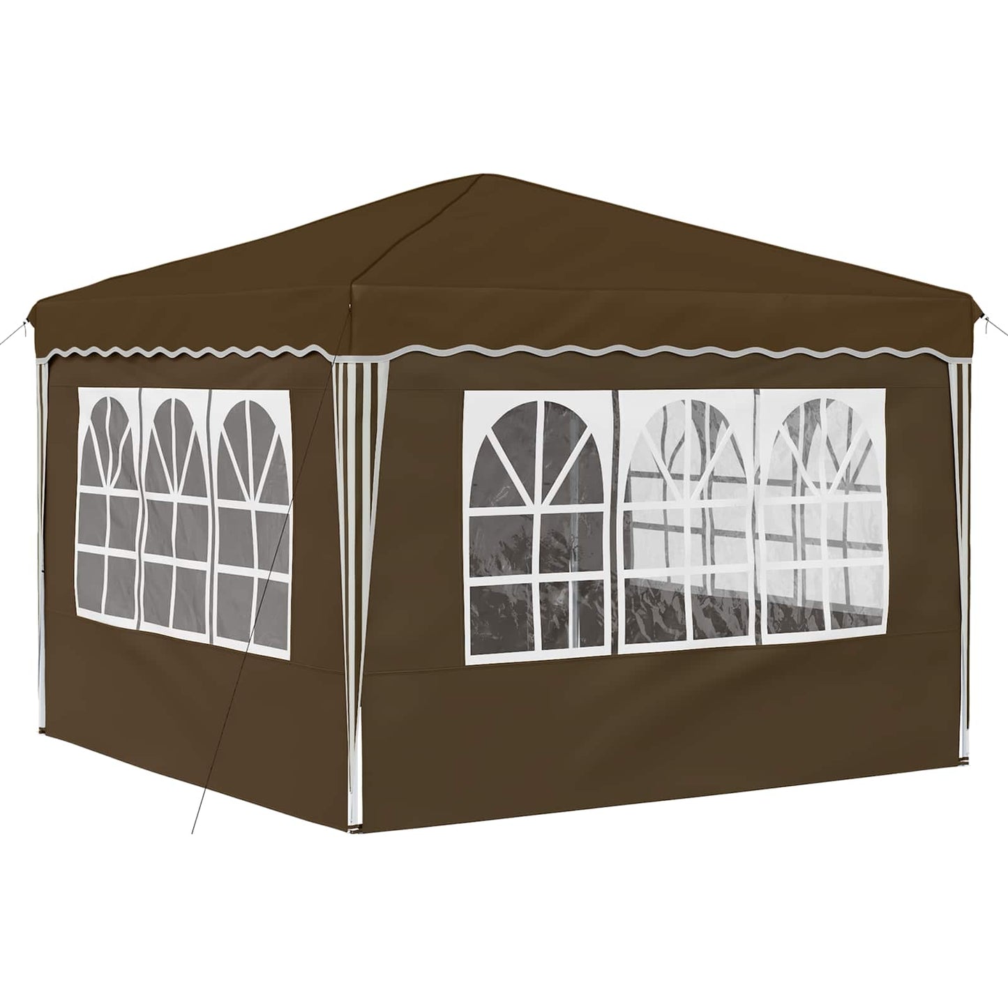 Pop-up Festtelt 288 x 288 x 245 cm Gråbrun Oxford stof