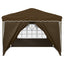 Pop-up Festtelt 288 x 288 x 245 cm Gråbrun Oxford stof