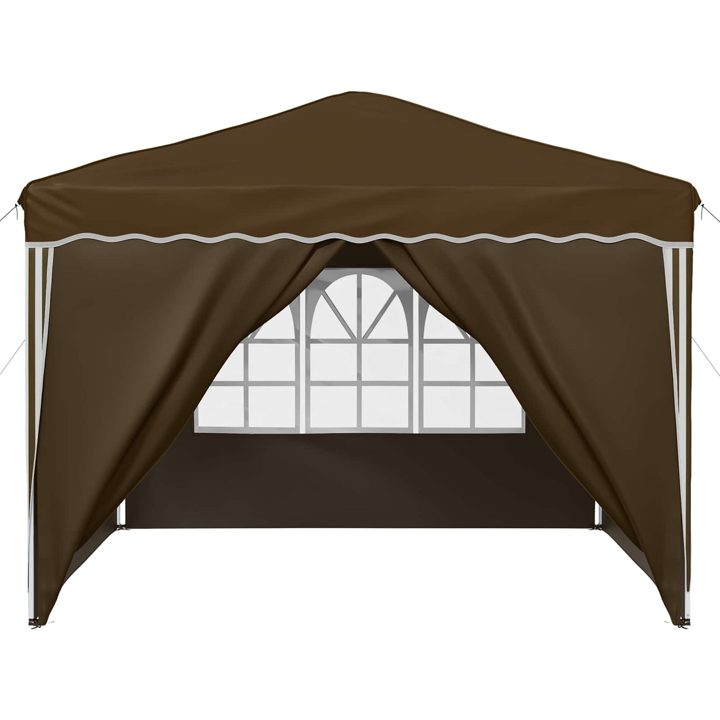 Pop-up Festtelt 288 x 288 x 245 cm Gråbrun Oxford stof