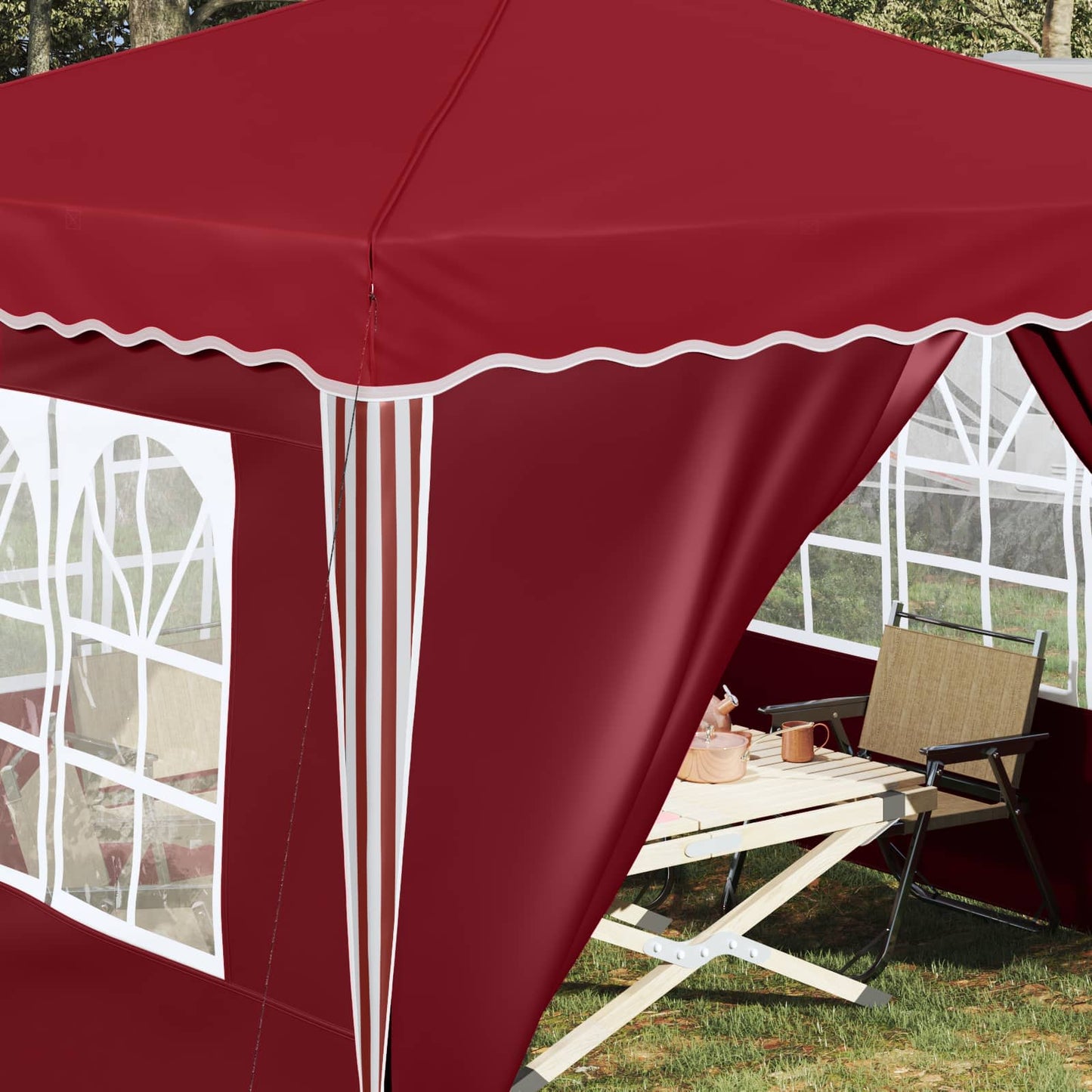 Pop-up Festtelt 288 x 288 x 245 cm Bordeaux Oxford stof