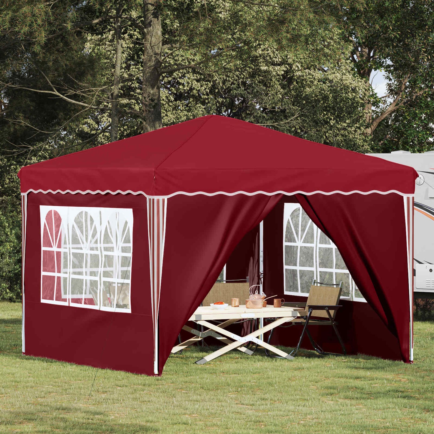 Pop-up Festtelt 288 x 288 x 245 cm Bordeaux Oxford stof
