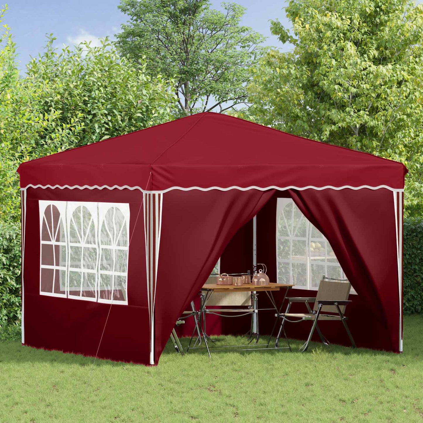 Pop-up Festtelt 288 x 288 x 245 cm Bordeaux Oxford stof