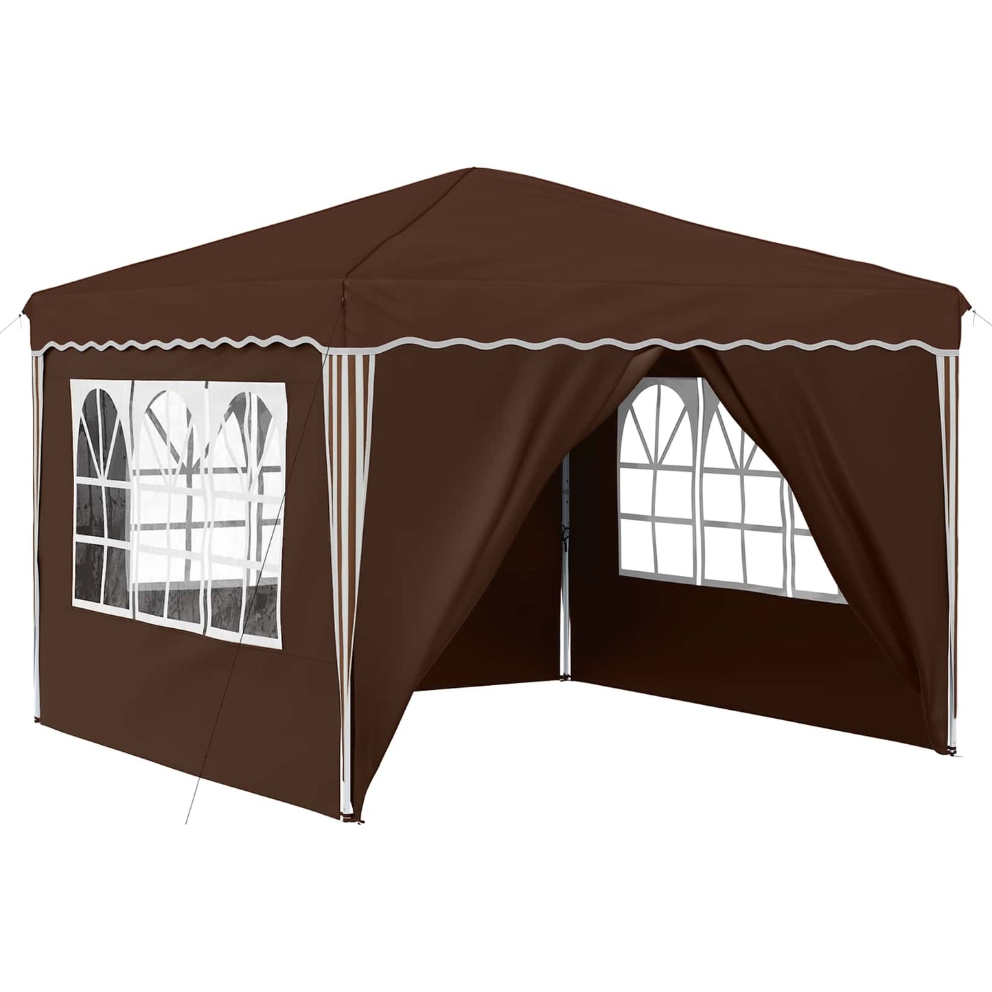 Pop-up Festtelt 288 x 288 x 245 cm Brun Oxford stof