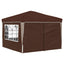 Pop-up Festtelt 288 x 288 x 245 cm Brun Oxford stof