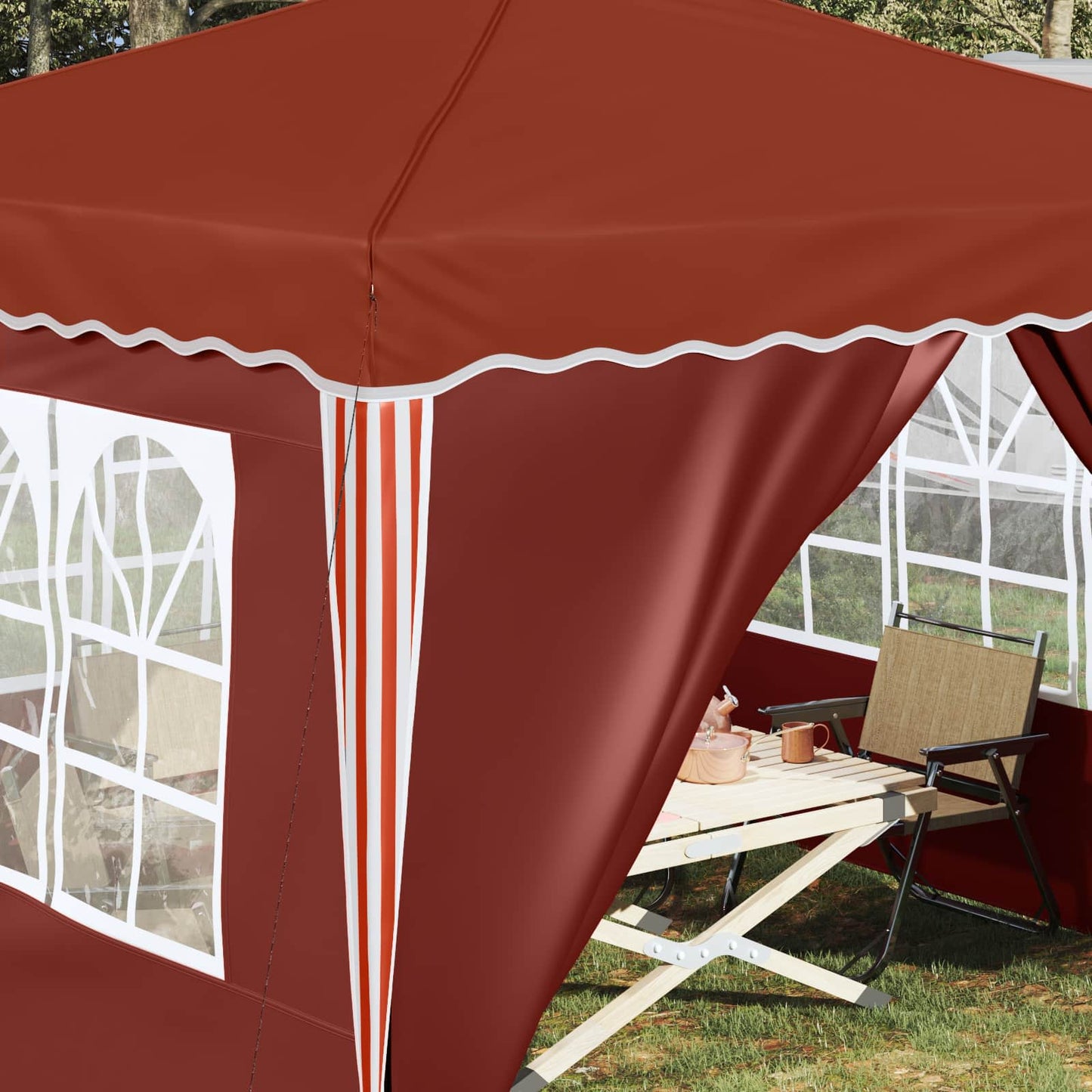 Pop-up Festtelt 288 x 288 x 245 cm Terrakotta Oxford stof