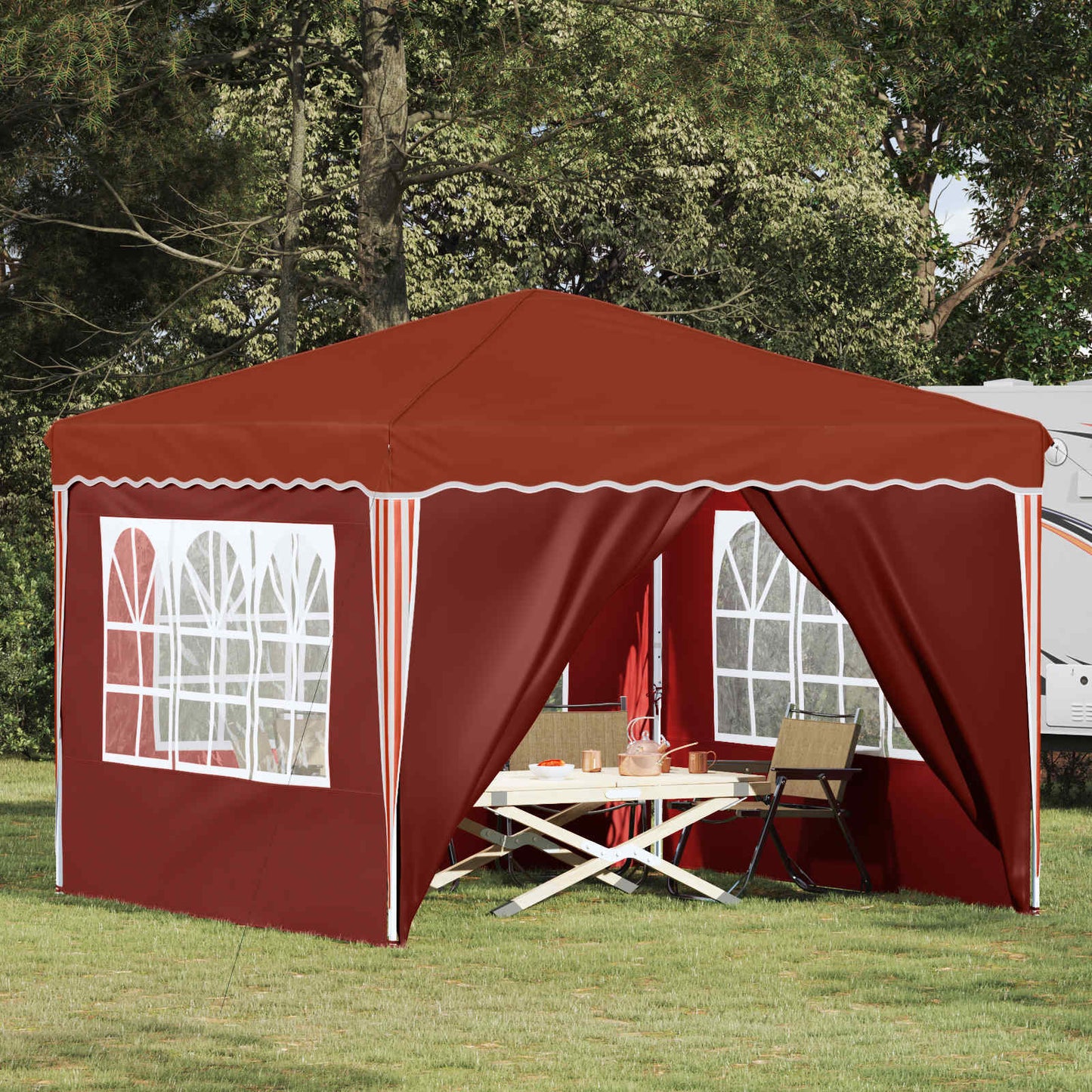 Pop-up Festtelt 288 x 288 x 245 cm Terrakotta Oxford stof