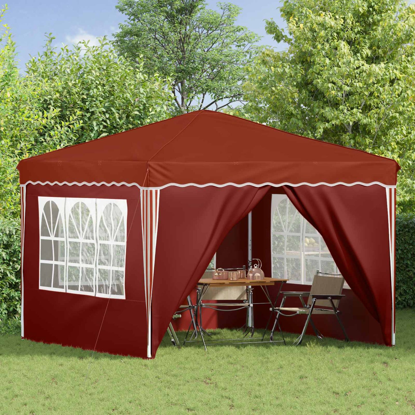 Pop-up Festtelt 288 x 288 x 245 cm Terrakotta Oxford stof