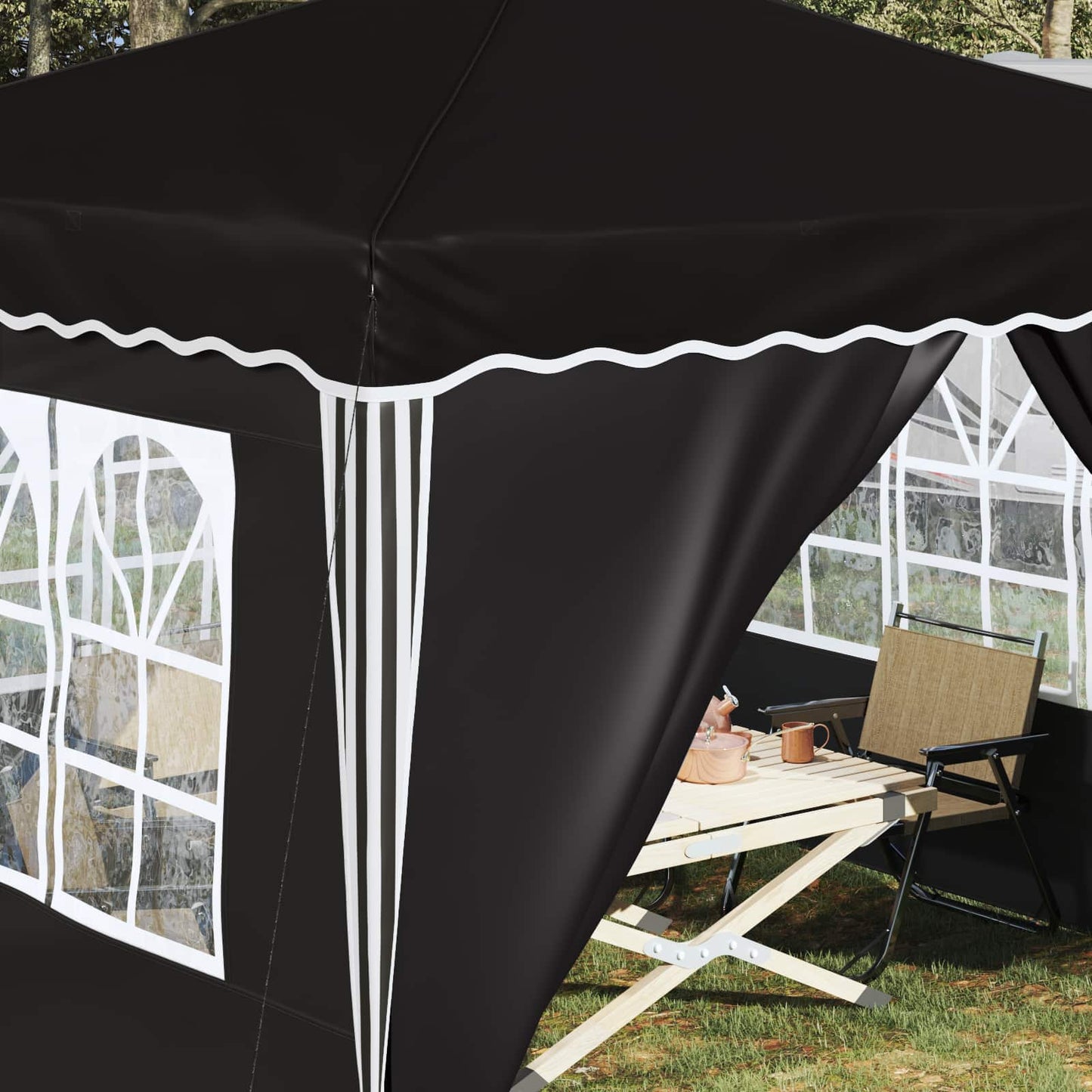Pop-up Festtelt 288 x 288 x 245 cm Sort Oxford stof