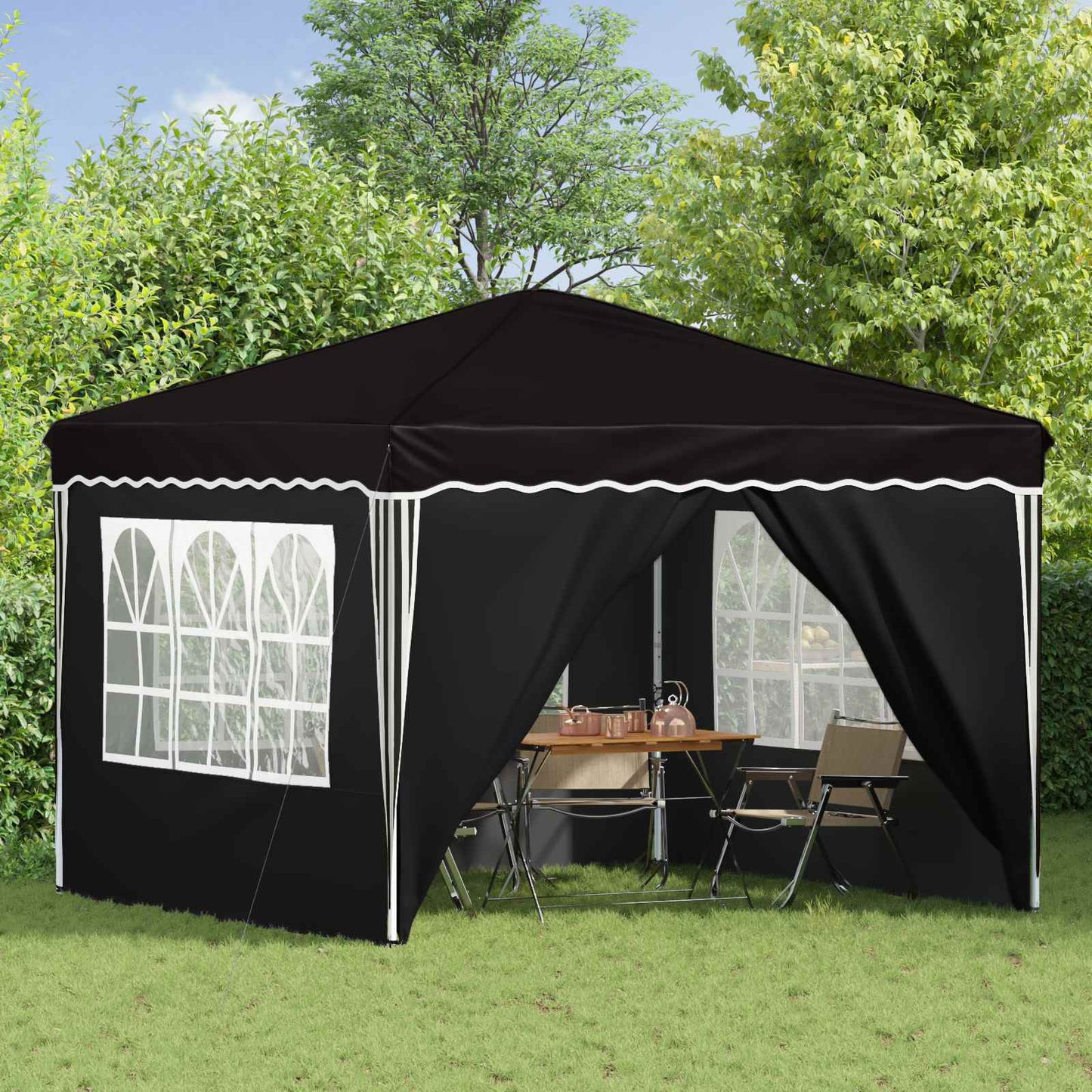 Pop-up Festtelt 288 x 288 x 245 cm Sort Oxford stof