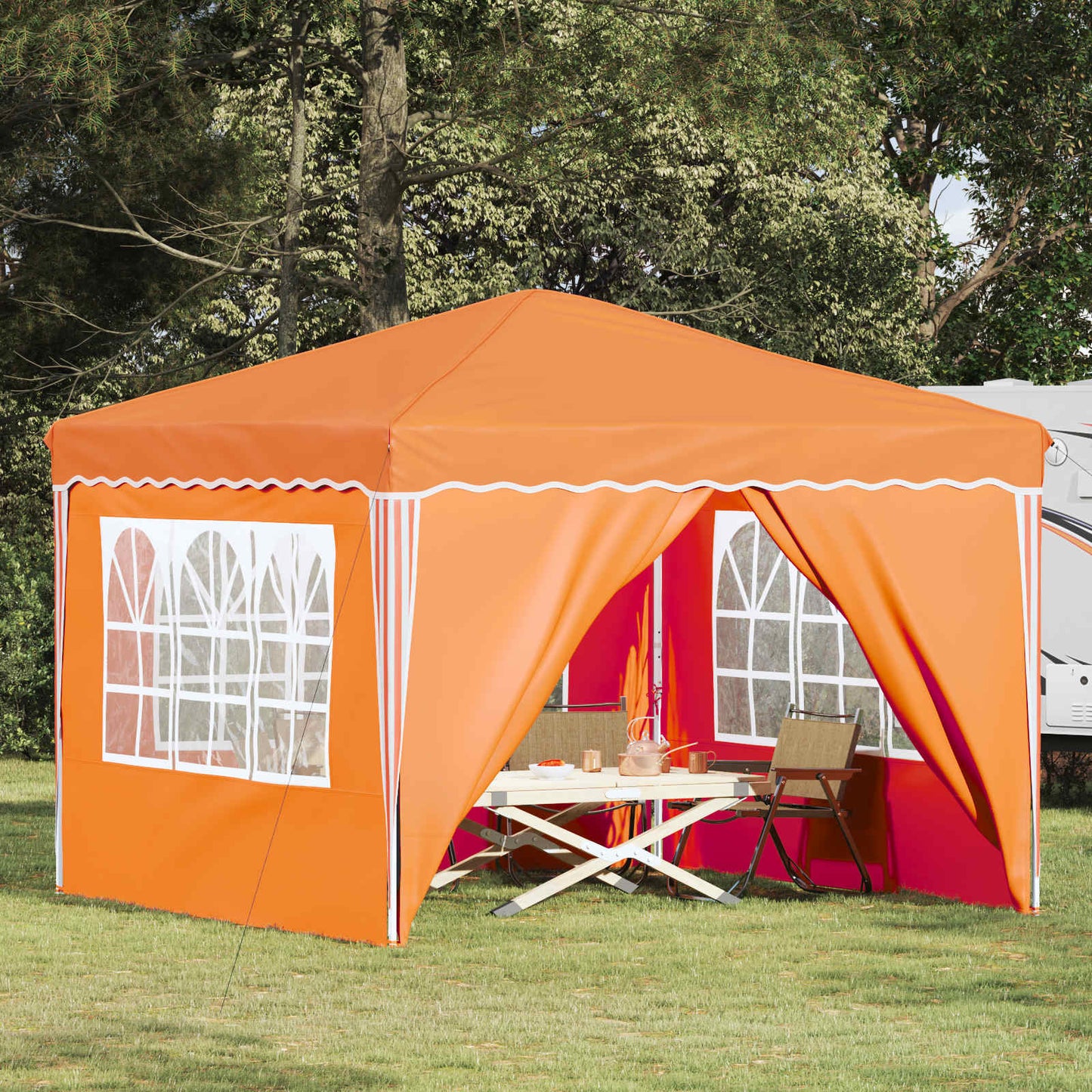 Pop-up Festtelt 288 x 288 x 245 cm Orange Oxford stof