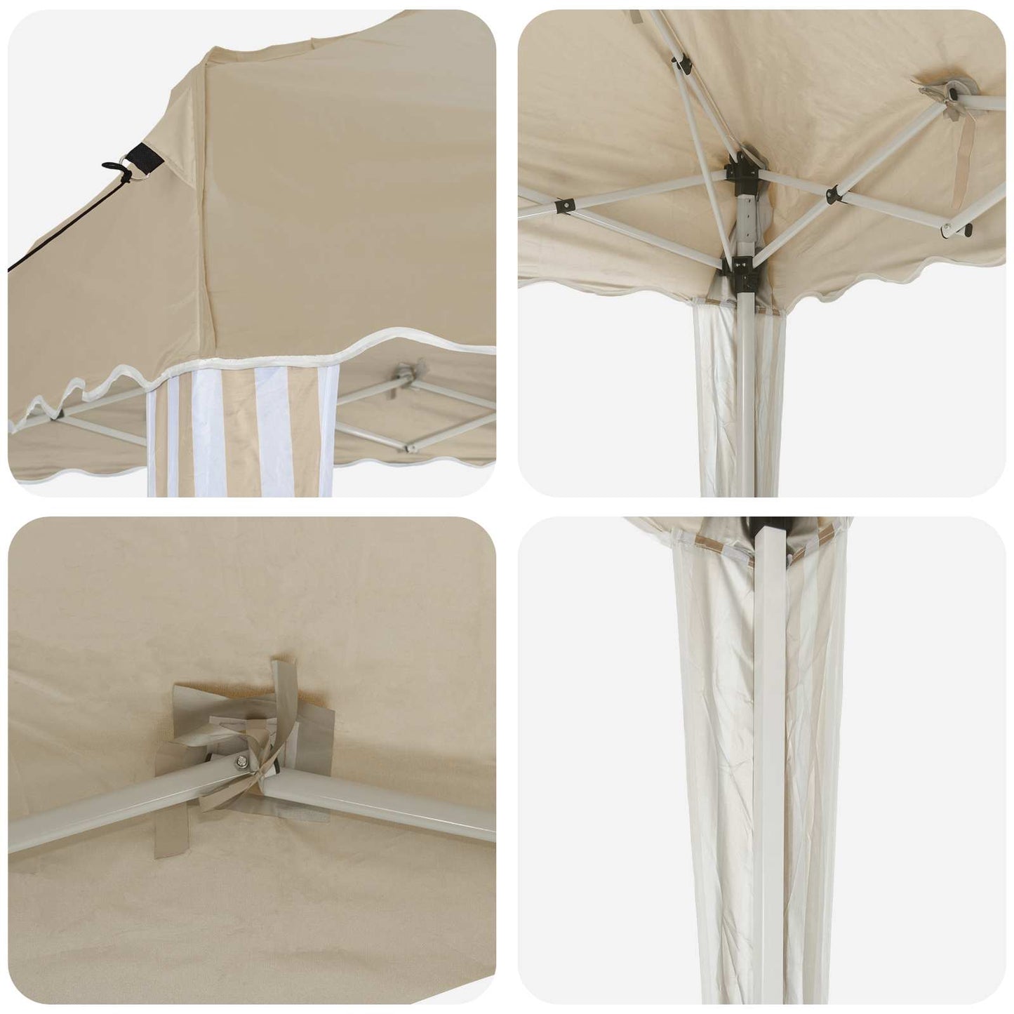 Pop-up Festtelt 575 x 290 x 245 cm Cremefarvet