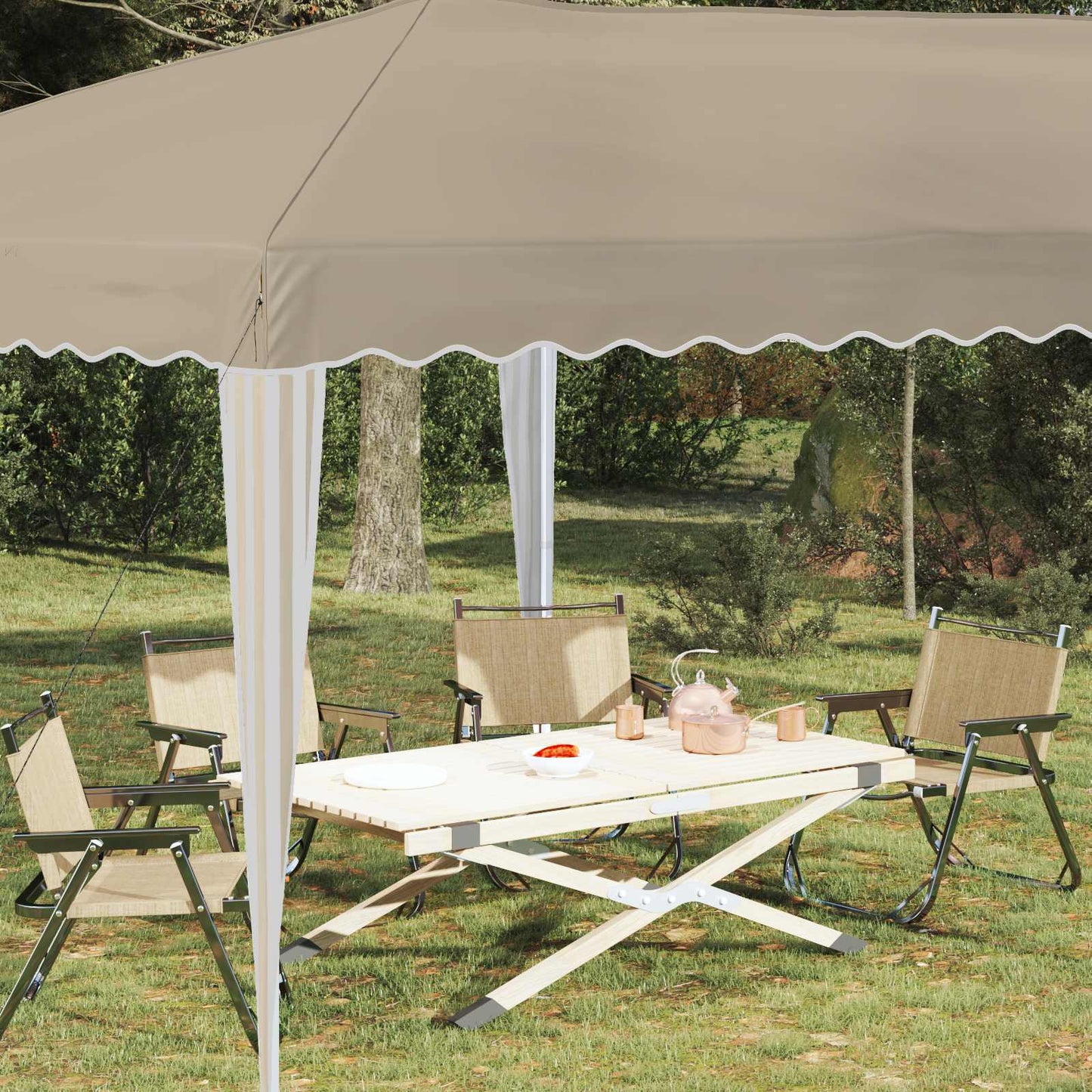 Pop-up Festtelt 575 x 290 x 245 cm Cremefarvet