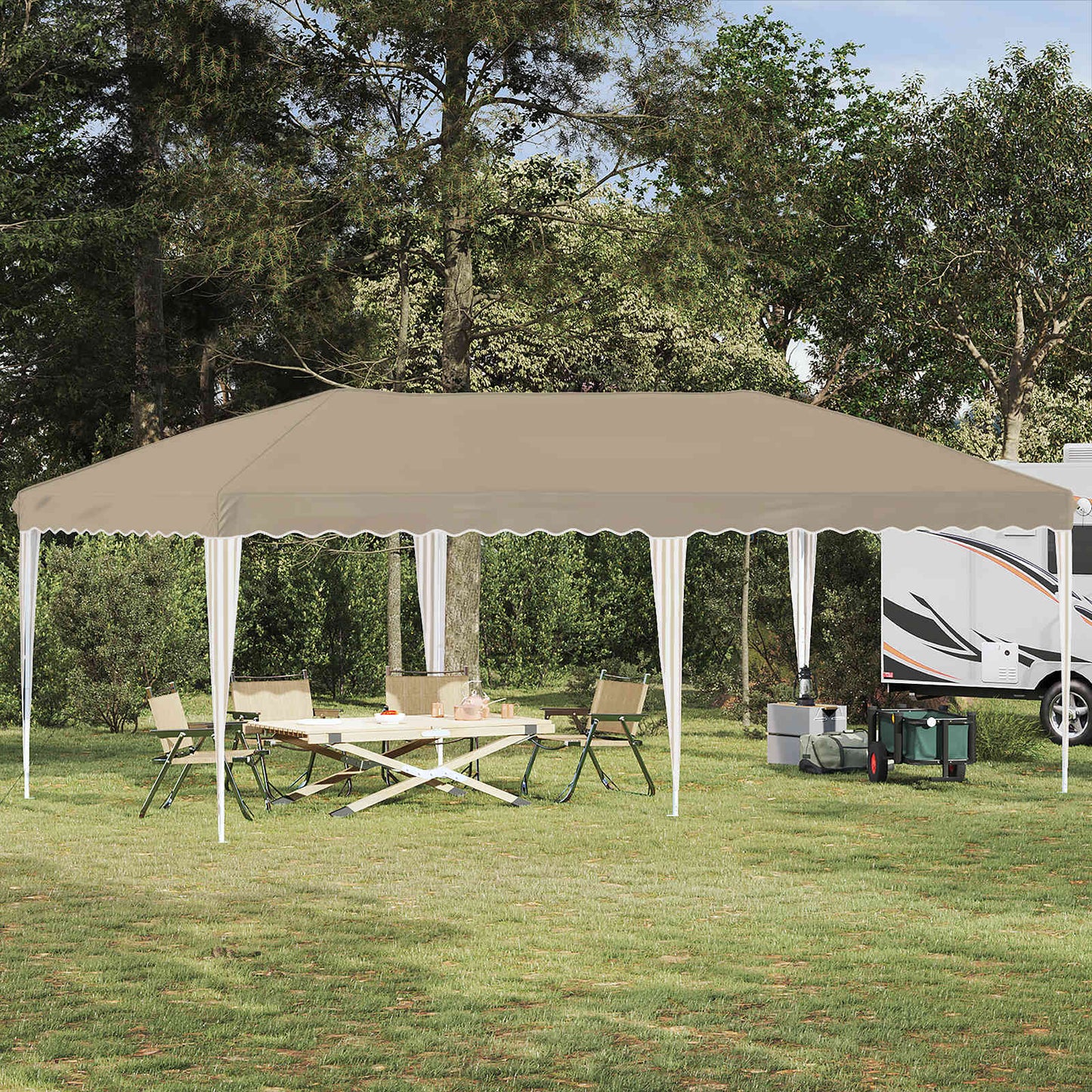 Pop-up Festtelt 575 x 290 x 245 cm Cremefarvet
