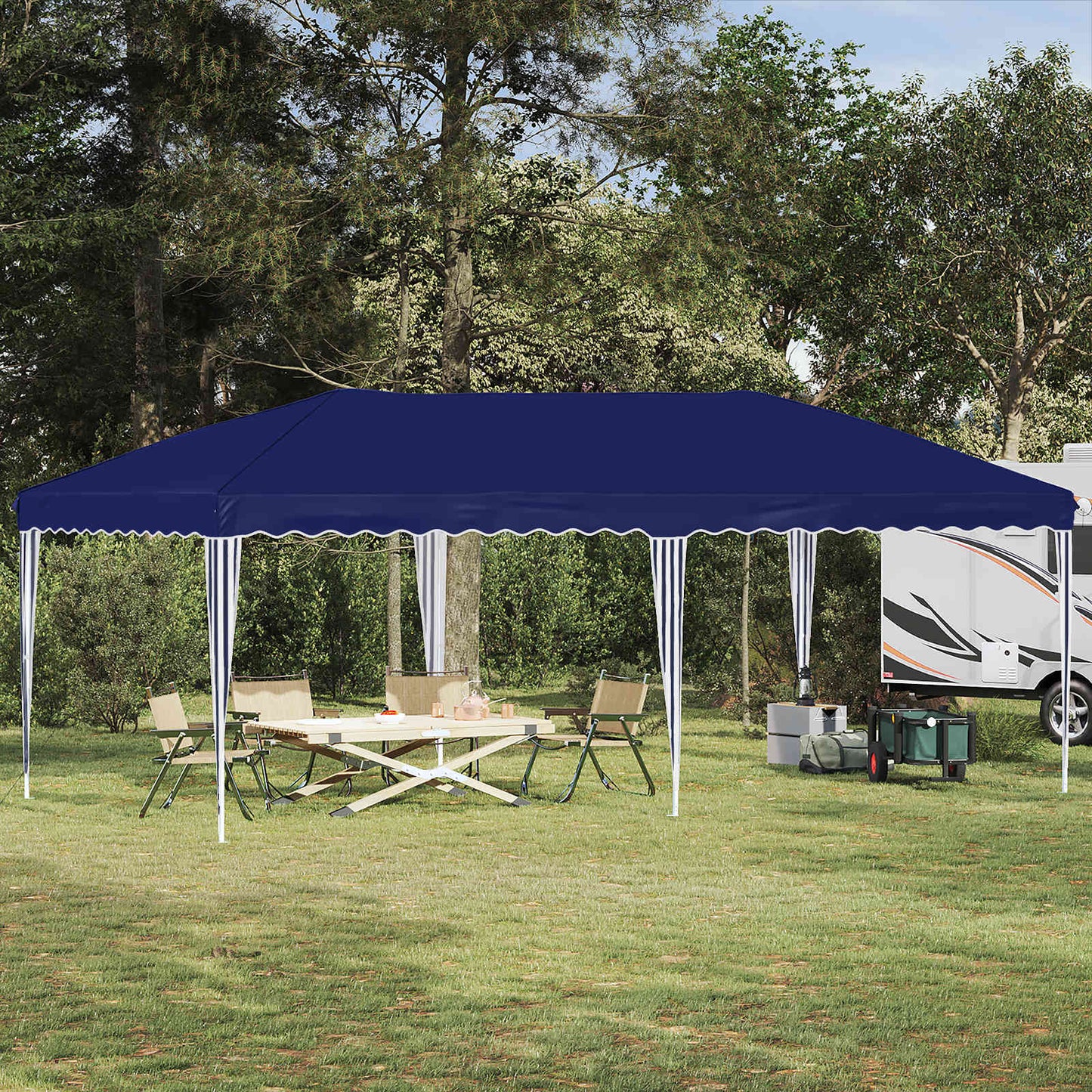 Pop-up Festtelt 575 x 290 x 245 cm Blå