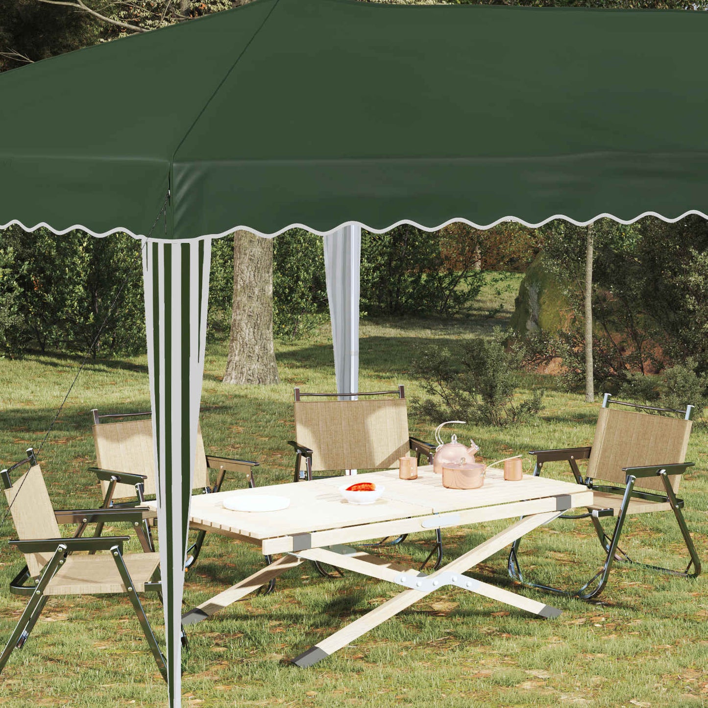 Pop-up Festtelt 575 x 290 x 245 cm Grøn