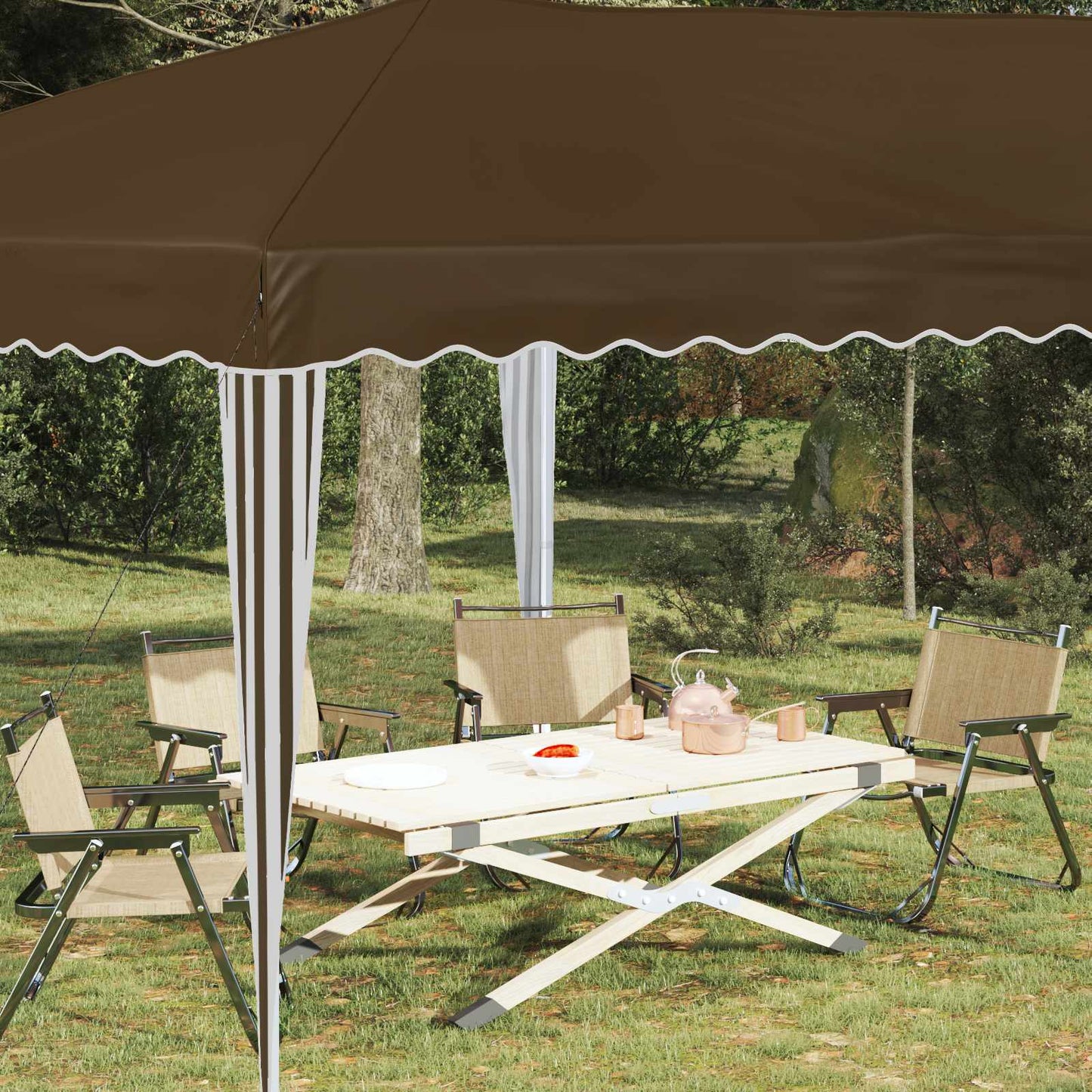 Pop-up Festtelt 575 x 290 x 245 cm Gråbrun